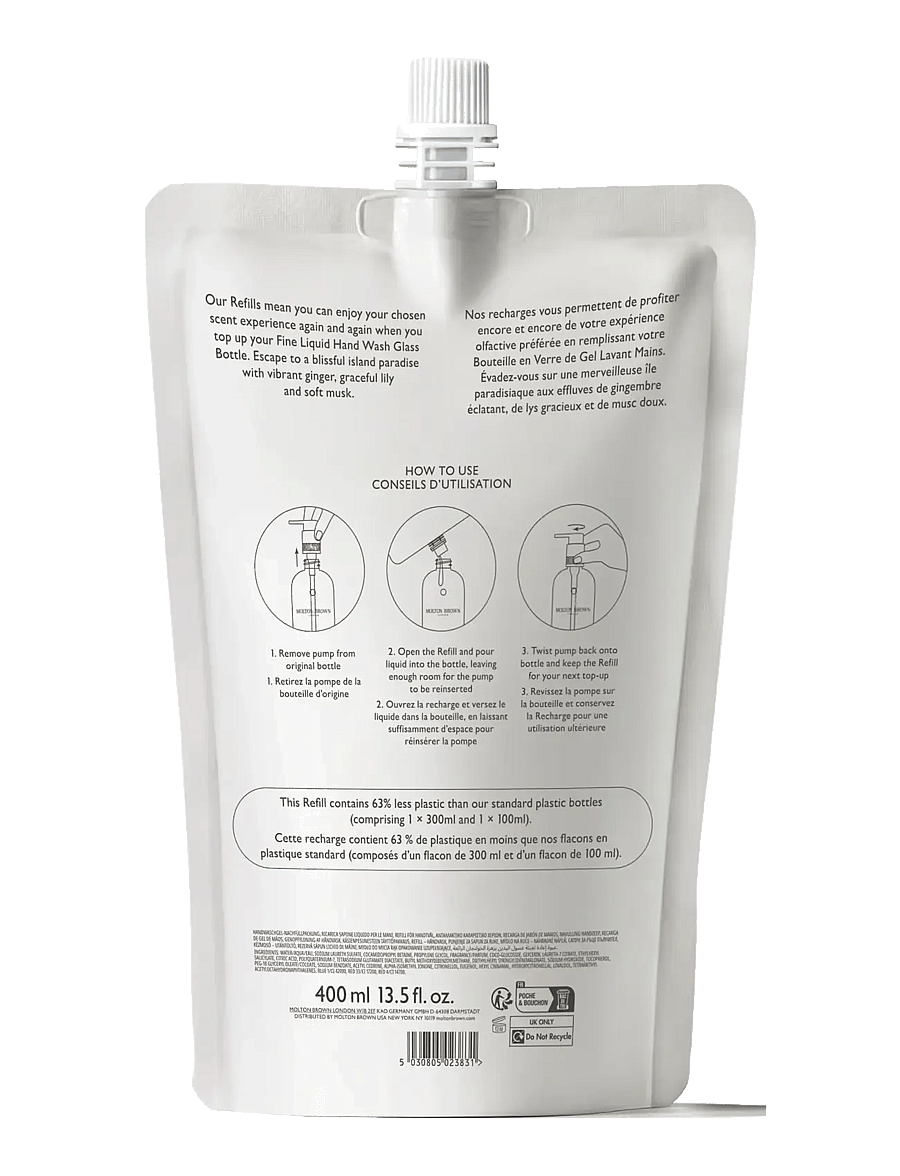 Molton Brown - Heavenly Gingerlily Fine Liquid Hand Wash Refill - vedelseebid - clear - 1