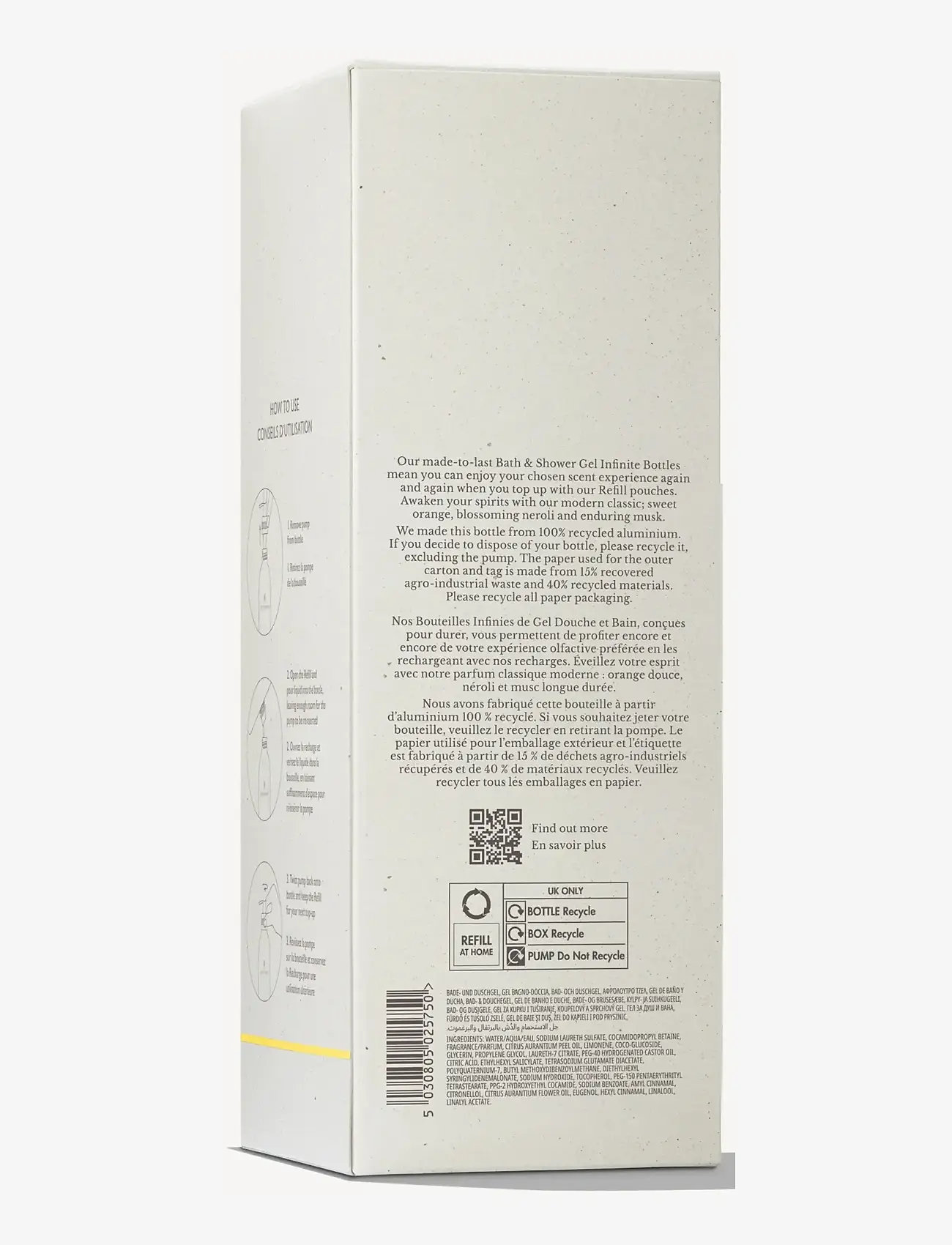 Molton Brown - Orange & Bergamot Infinite Bath & Shower Gel - shower gel & bruseolier - clear - 2