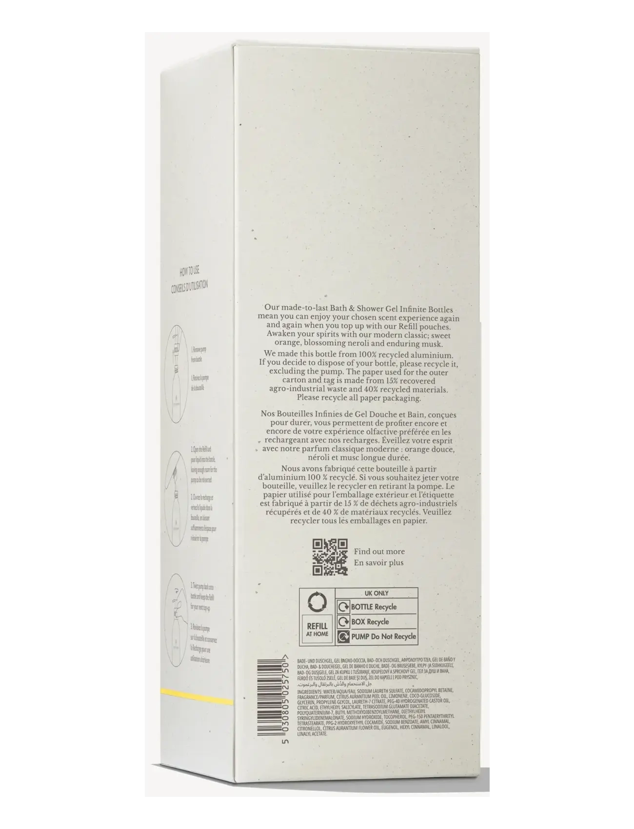 Molton Brown - Orange & Bergamot Infinite Bath & Shower Gel - sturtugel og olíur - clear - 2
