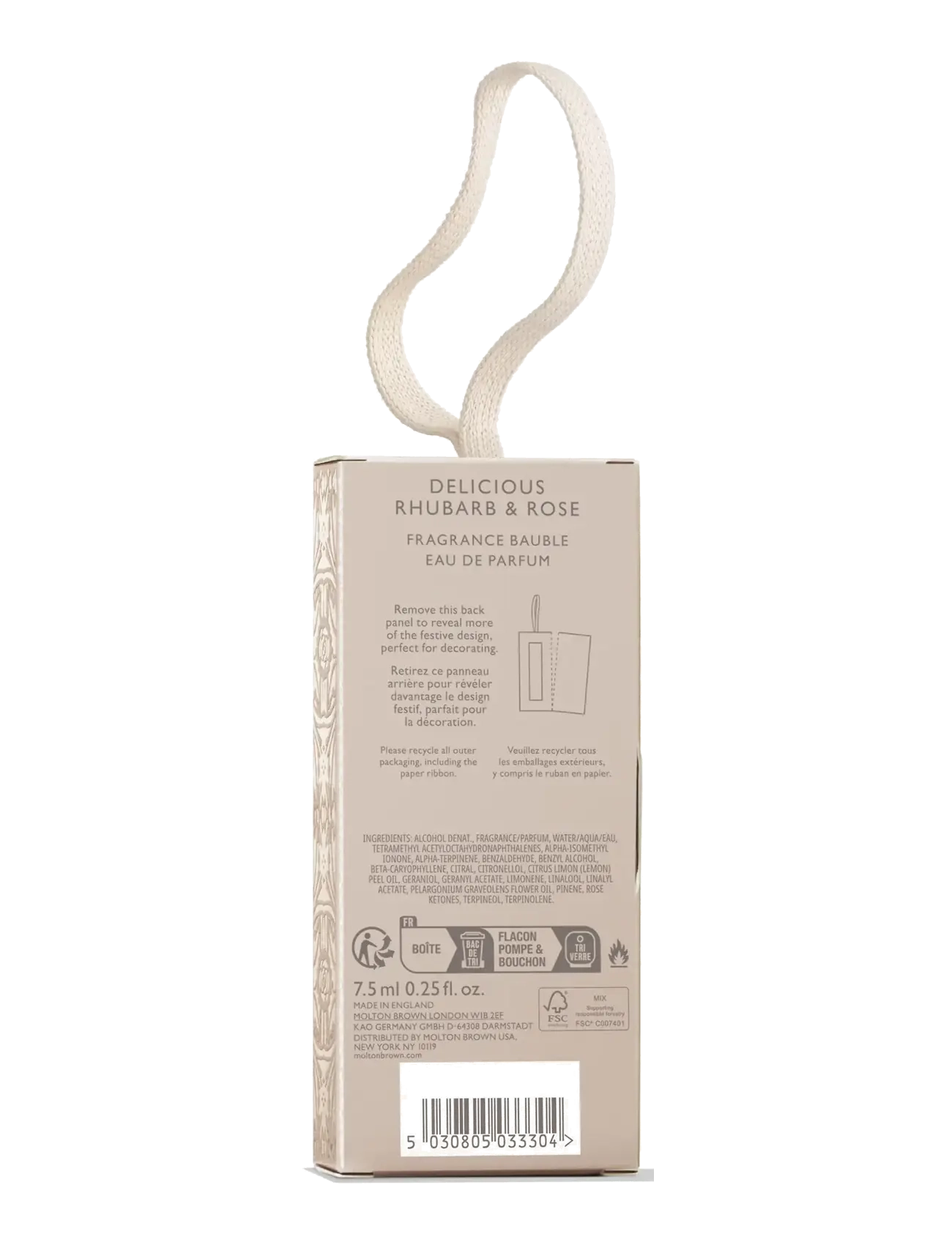Delicious Rhubarb & Rose Fragrance Bauble Edp 3