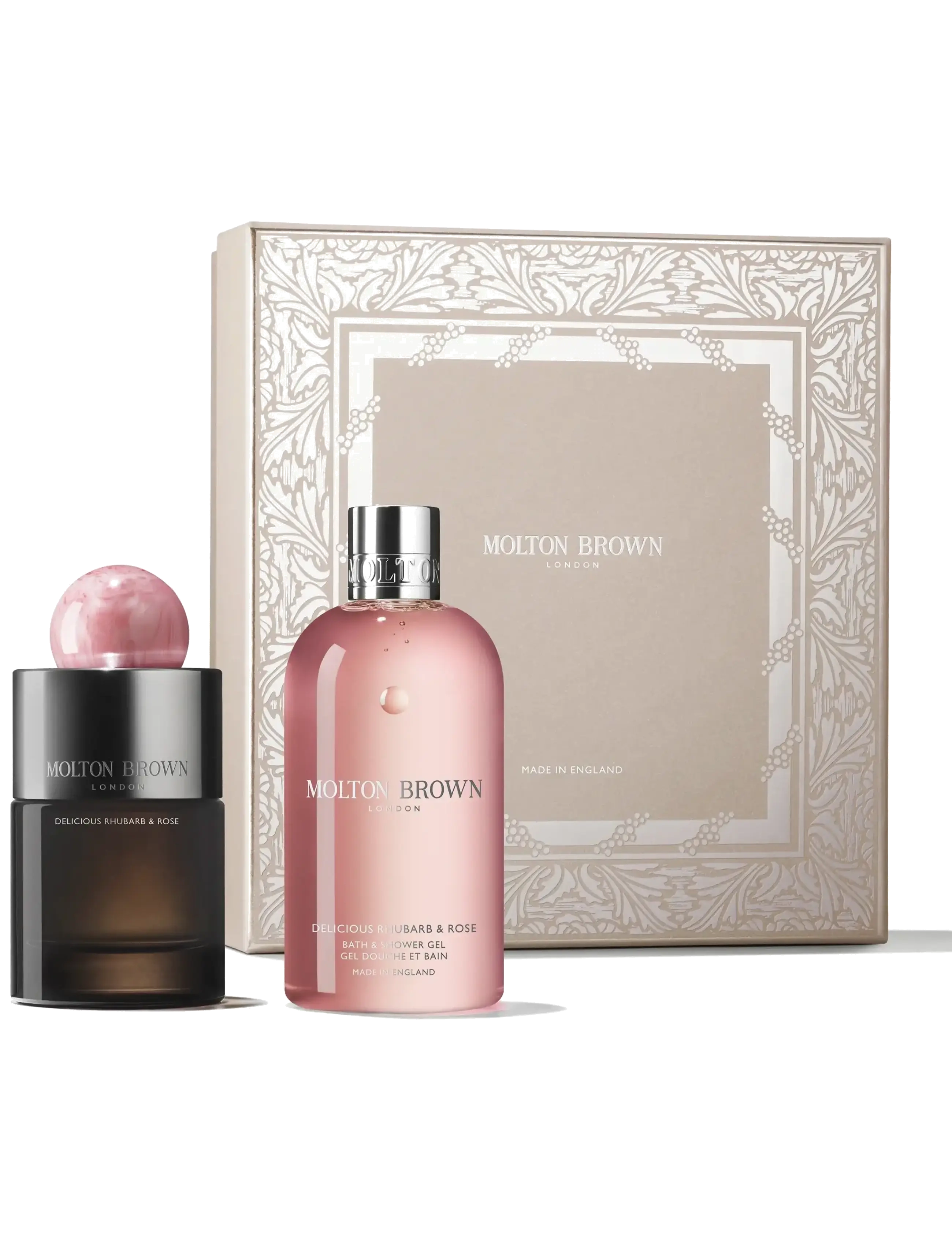 Molton Brown Gift Set Delicious Rhubarb & Rose Fragrance Set Edp + Bath & Shower Gel, Badekar og bruser, Nude, Str: 400 ML
