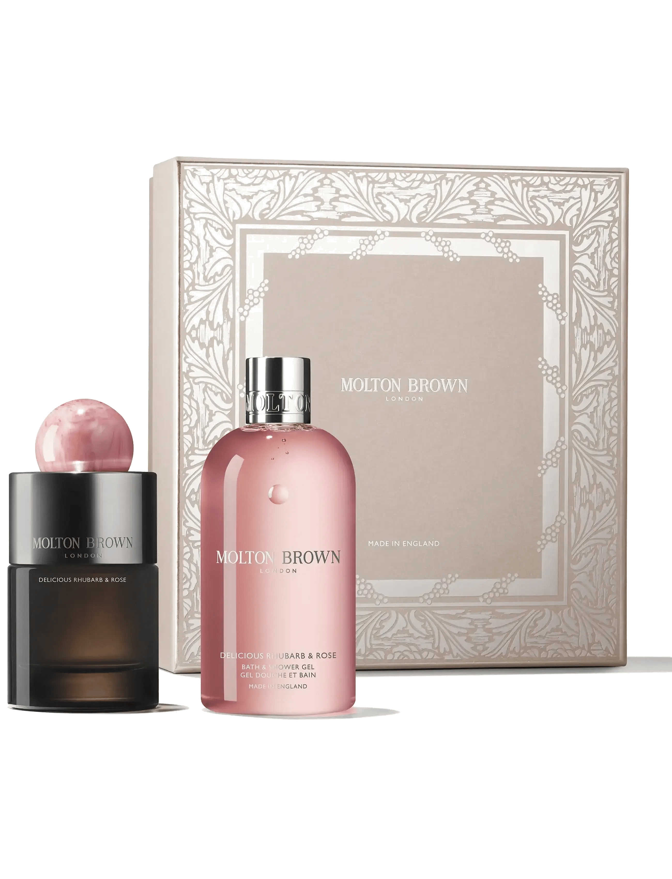 MOLTON BROWN Gift Set Delicious Rhubarb & Rose Fragrance Set Edp + Bath & Shower Gel