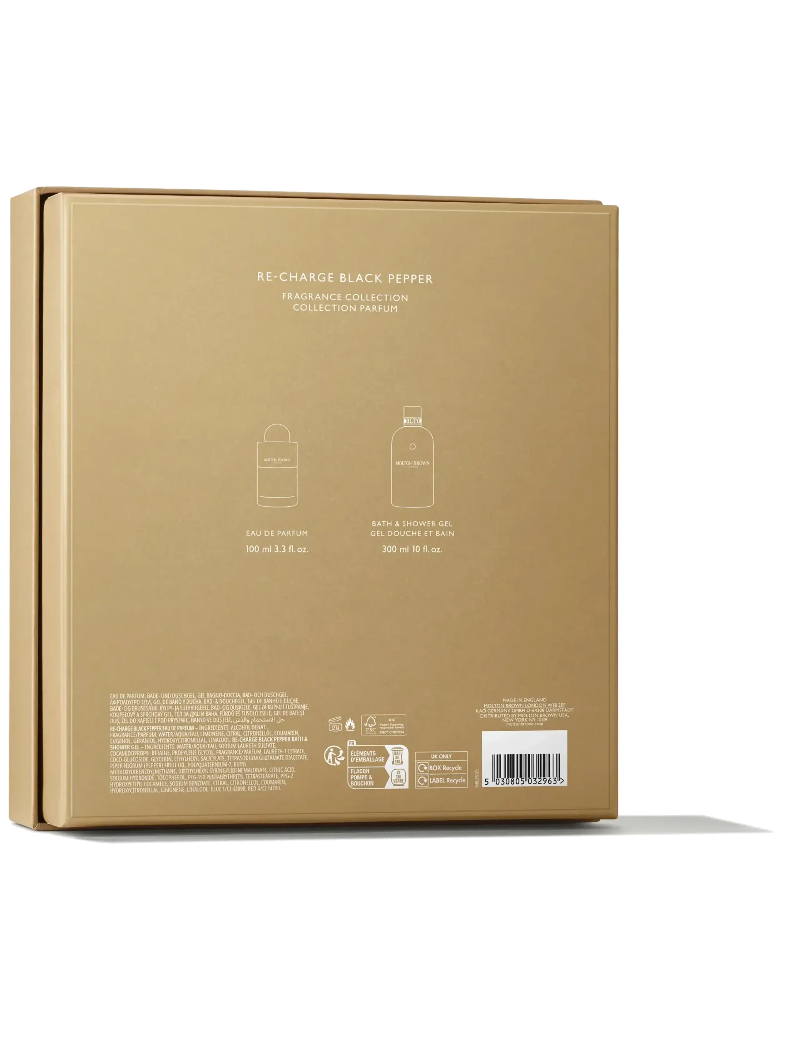 Molton Brown - Gift Set Re-charge Black Pepper Fragrance Set EdP + Bath & Shower Gel - til ham - clear - 2