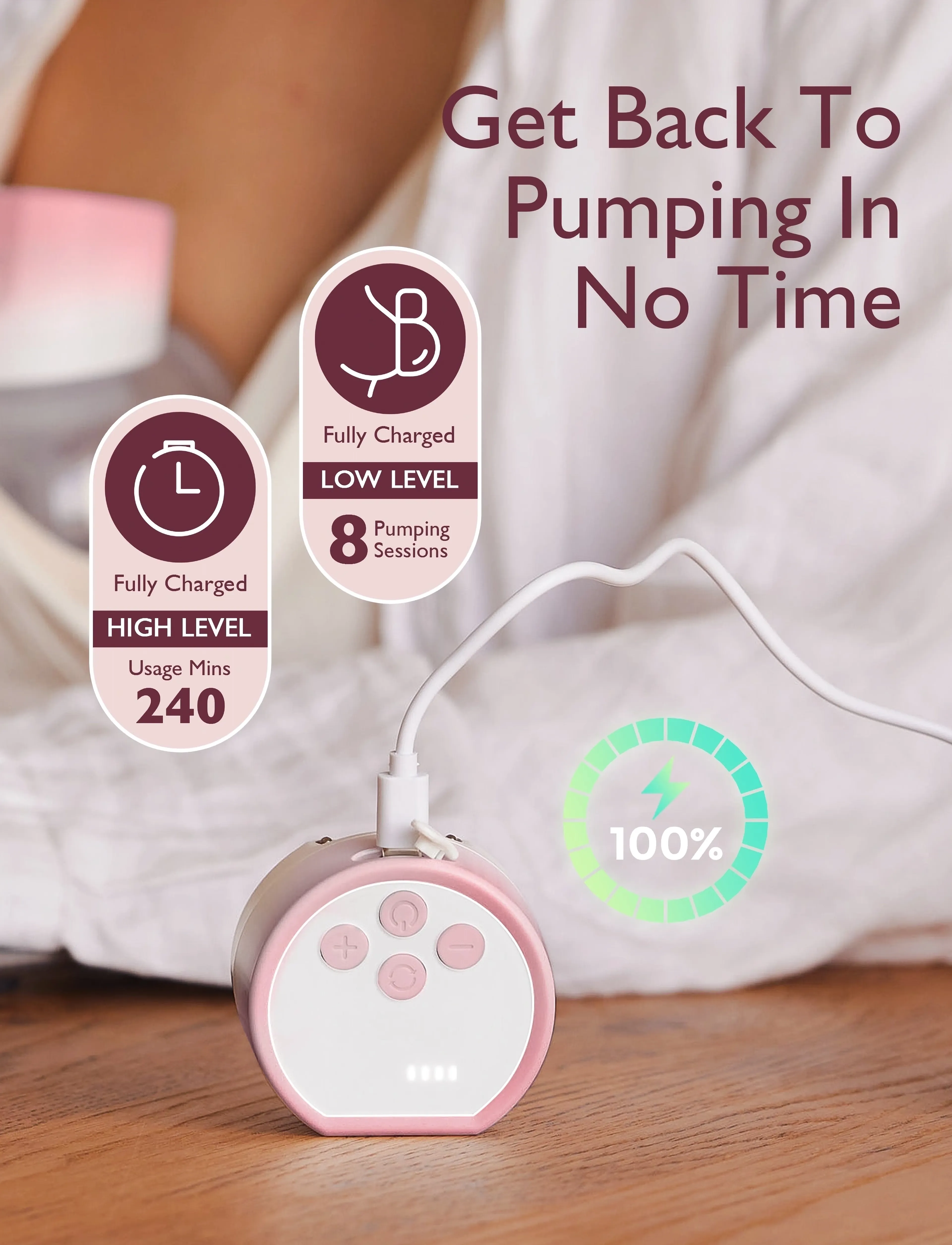 Momcozy - Momcozy  S12 Pro Single Pack Wearable Breast Pump Pink - tires-lait & accessoires - pink - 4