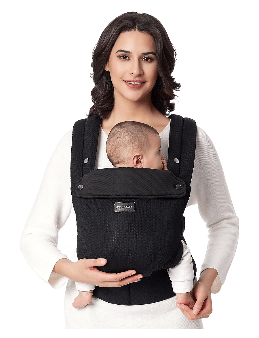 Momcozy - Momcozy Newborn to Toddler Air Mesh Soft Structured Carrier Black - bæreseler - black - 1