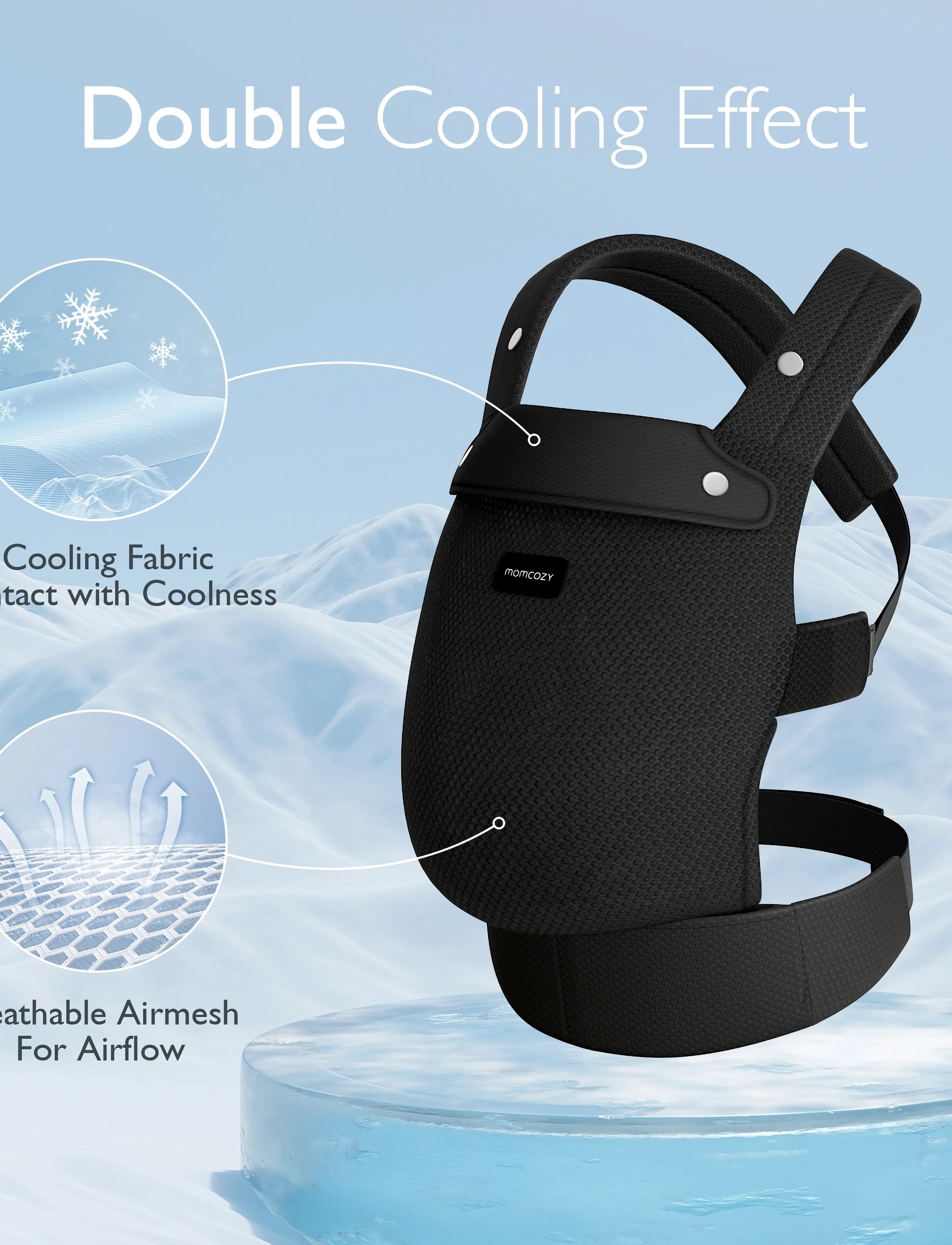 Momcozy - Momcozy  Newborn to Toddler Air Mesh Soft Structured Carrier Black - babytragen - black - 4