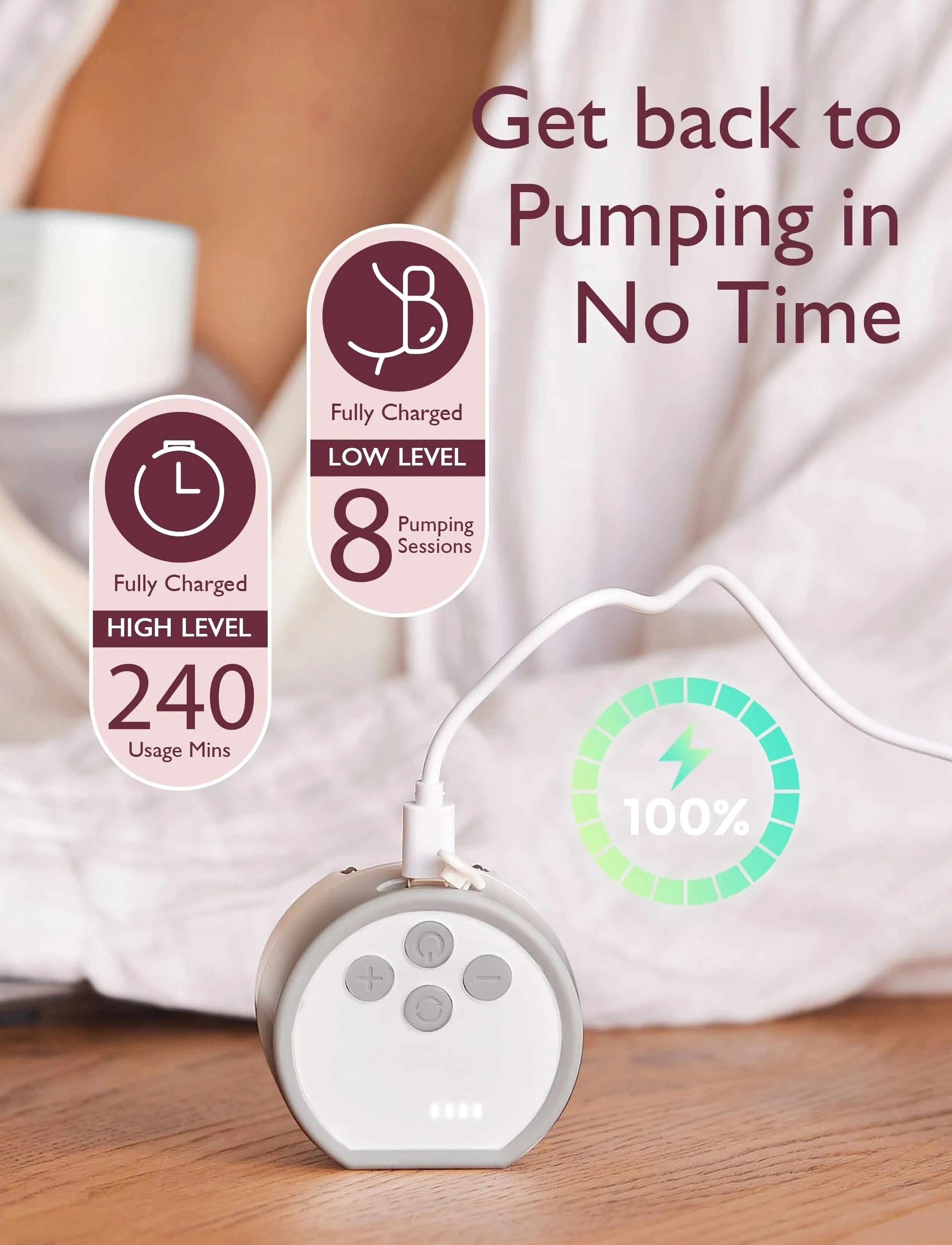 Momcozy - Momcozy  S12 ProDouble Packs Wearable Breast Pump Grey - brystpumper og tilbehør - grey - 5