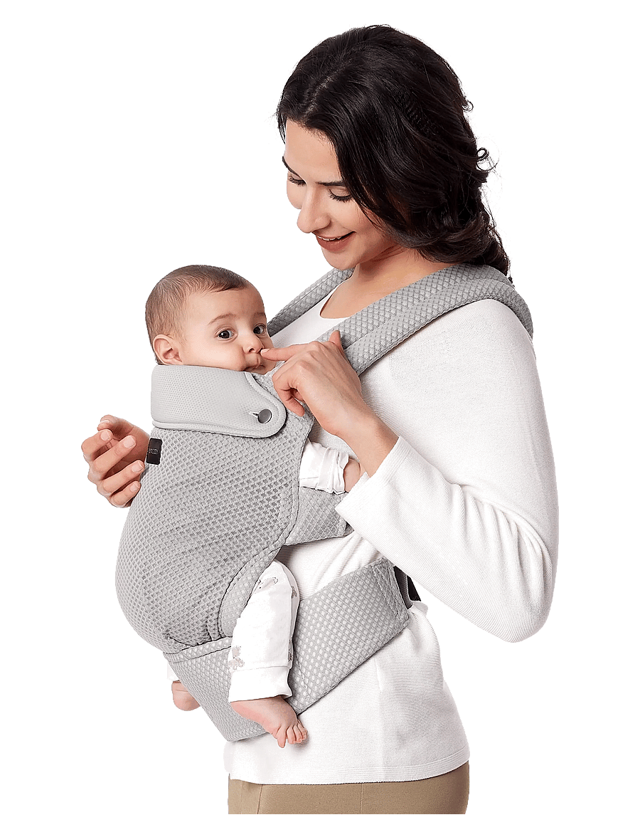 Momcozy - Momcozy Newborn to Toddler Air Mesh Soft Structured Carrier Grey - babytragen - grey - 2