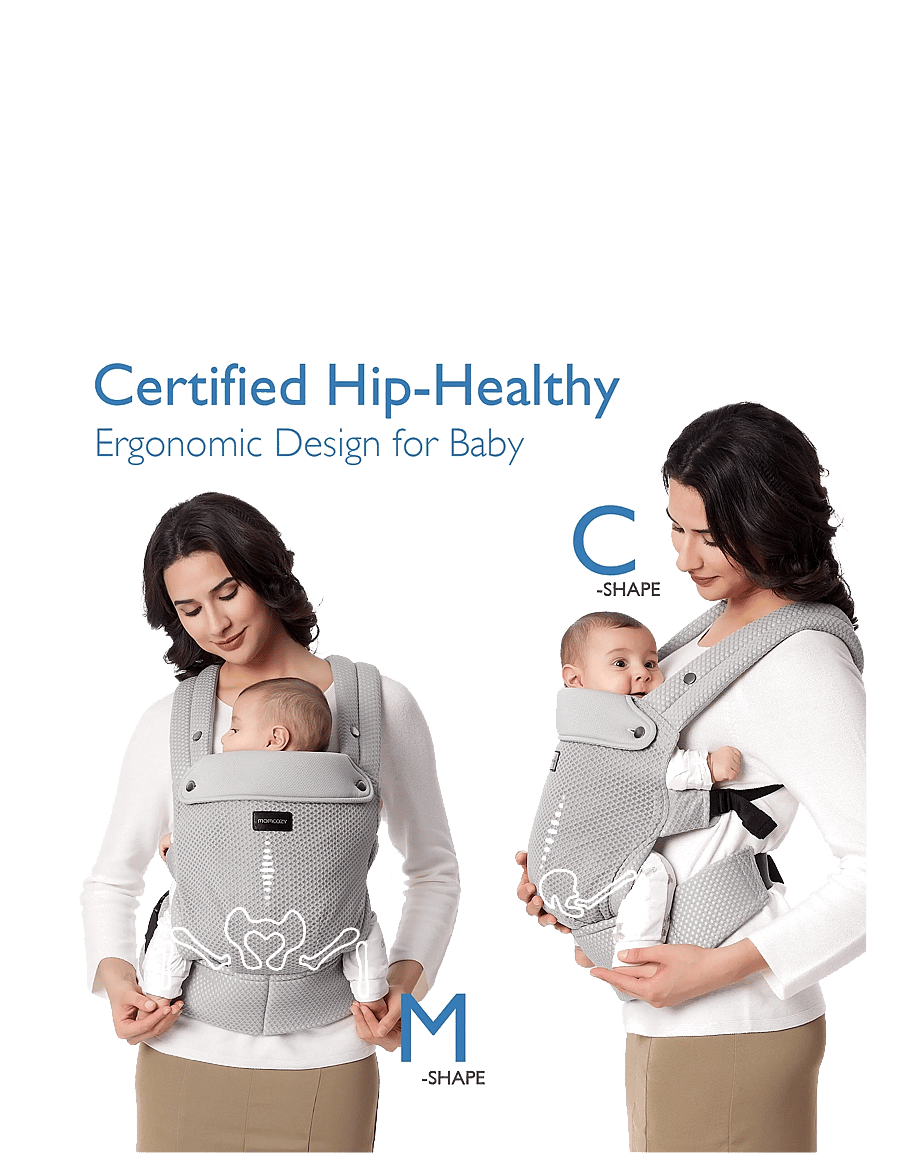 Momcozy - Newborn to Toddler Air Mesh Soft Structured Carrier Grey - grey - 4