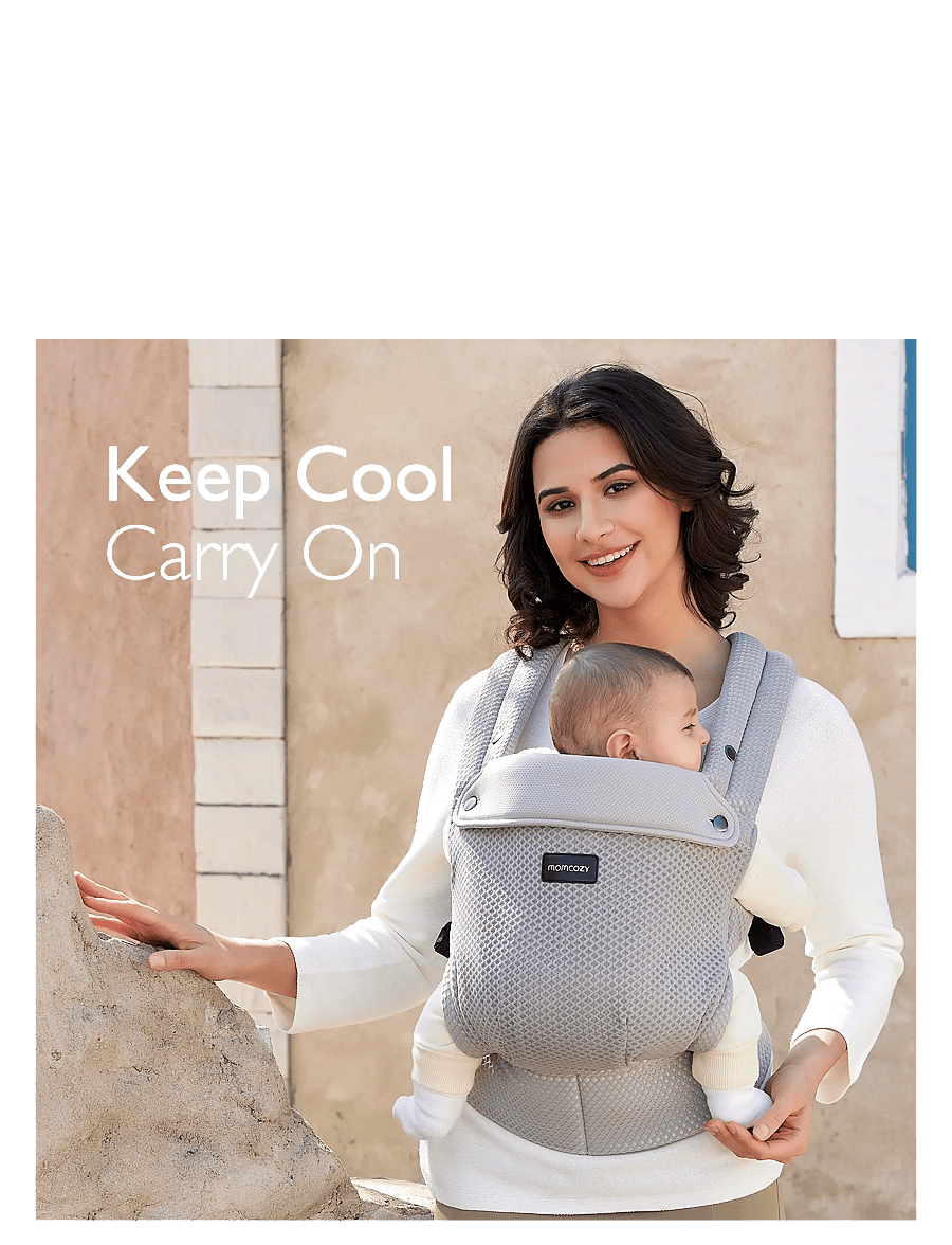 Momcozy - Newborn to Toddler Air Mesh Soft Structured Carrier Grey - grey - 5