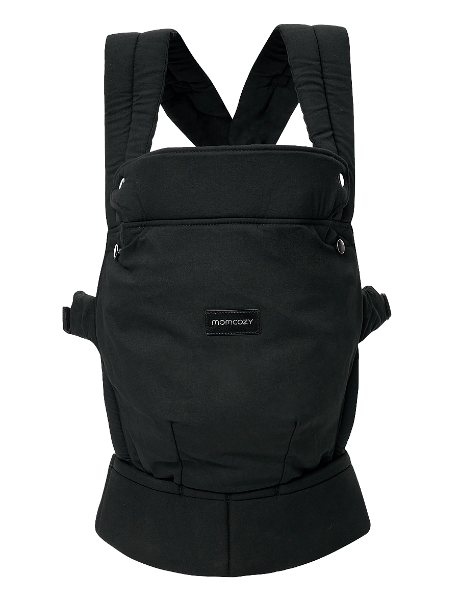 Momcozy - Momcozy Newborn to Toddler Cotton Soft Structured Carrier Black - bæreseler & strækvikler - black - 1