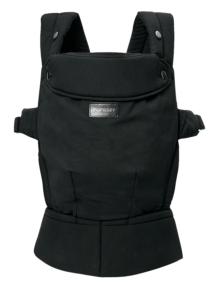 Momcozy - Momcozy Newborn to Toddler Cotton Soft Structured Carrier Black - bæreseler & strækvikler - black - 2