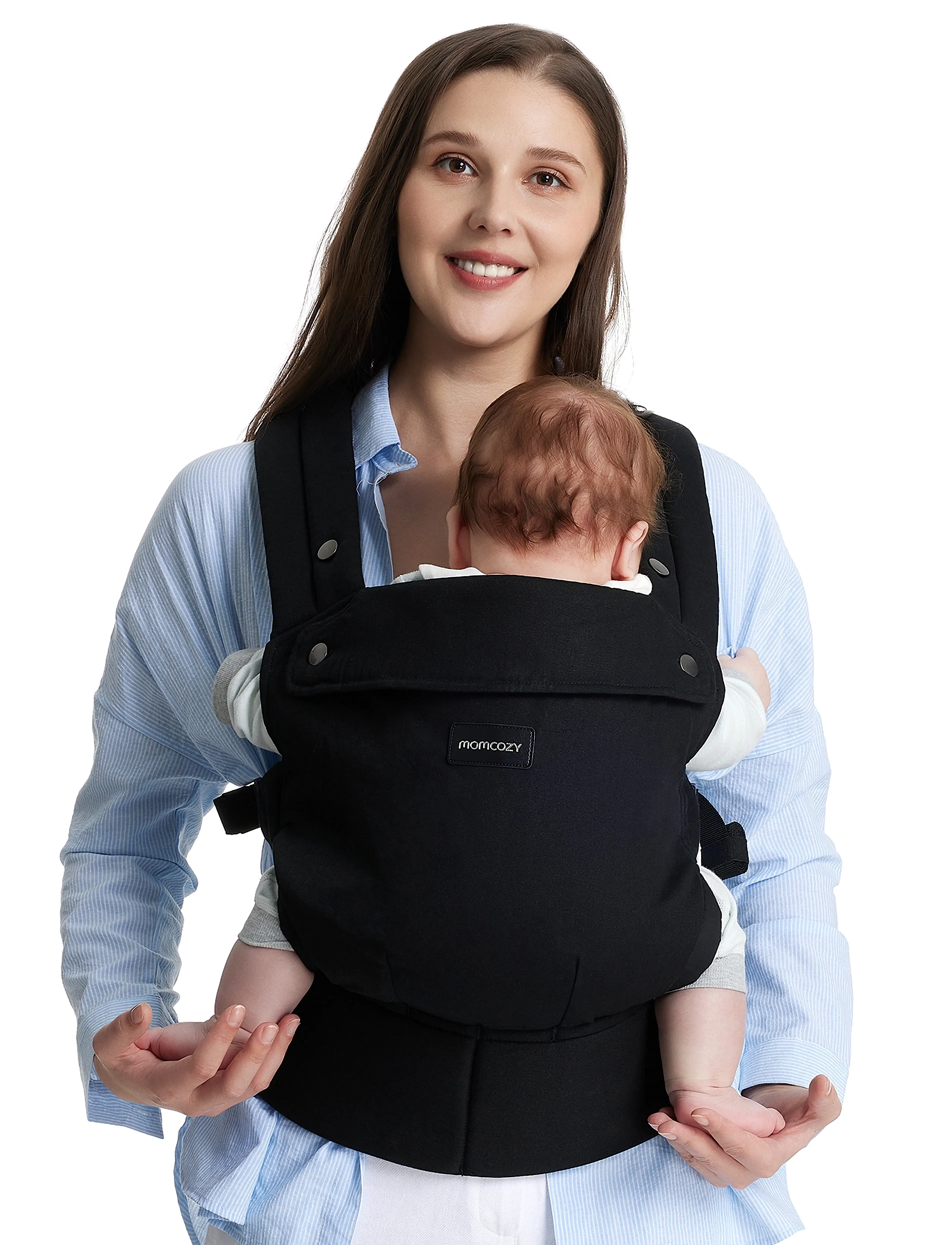 Momcozy Momcozy Newborn To Toddler Cotton Soft Structured Carrier Black, One Size, Black, Baby Og Graviditet > Baby Carriers & Baby Wraps, Børn