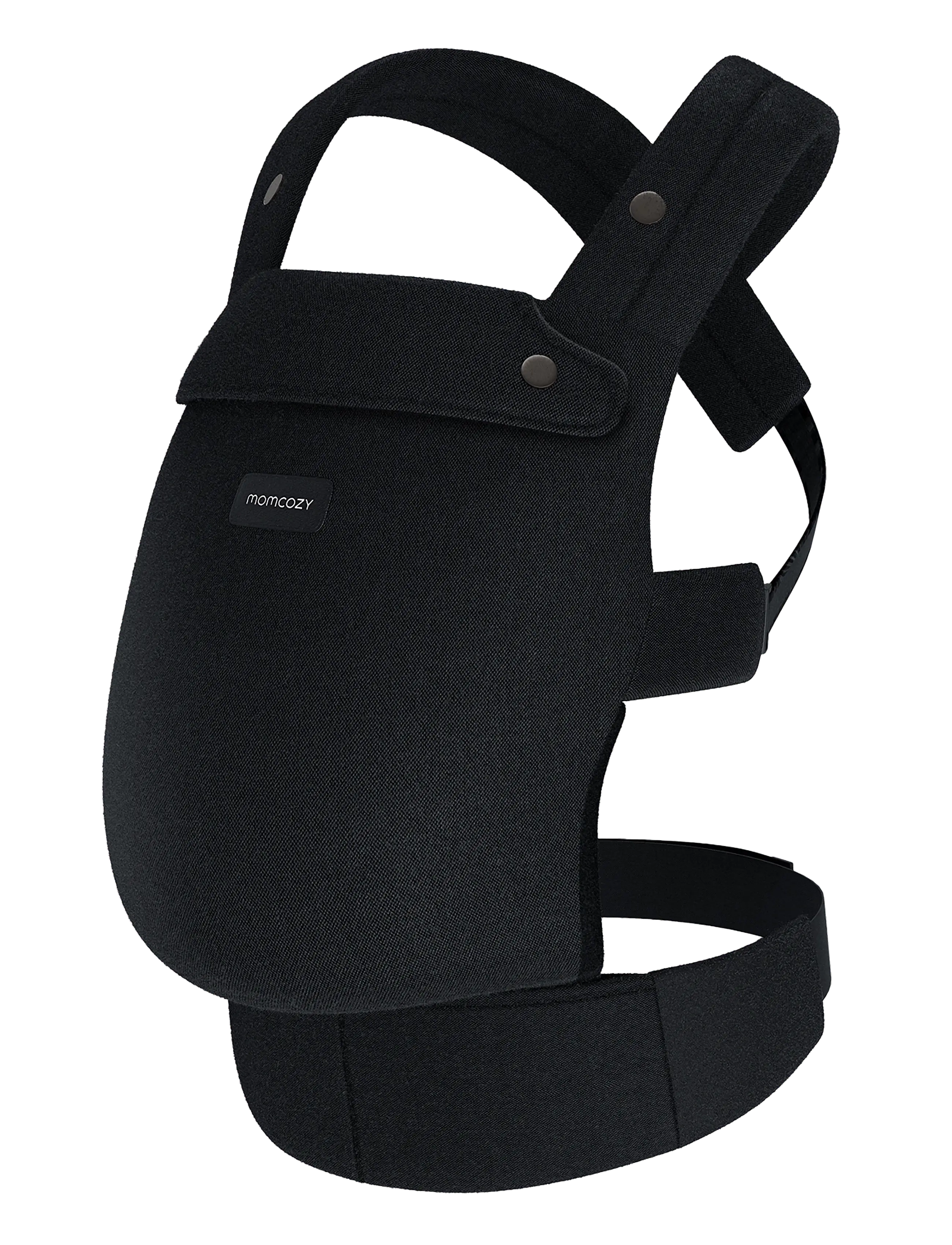 Momcozy - Momcozy  Newborn to Toddler Cotton Soft Structured Carrier Black - bæreseler & strækvikler - black - 3