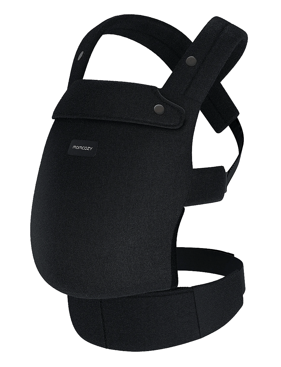 Momcozy - Momcozy Newborn to Toddler Cotton Soft Structured Carrier Black - bæreseler & strækvikler - black - 3