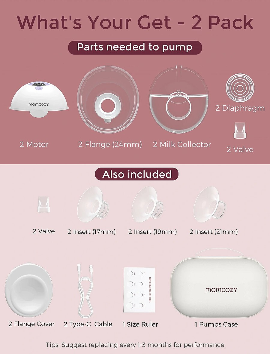 Momcozy - Momcozy M5 Double Packs Wearable Breast Pump Purple - purple - 3