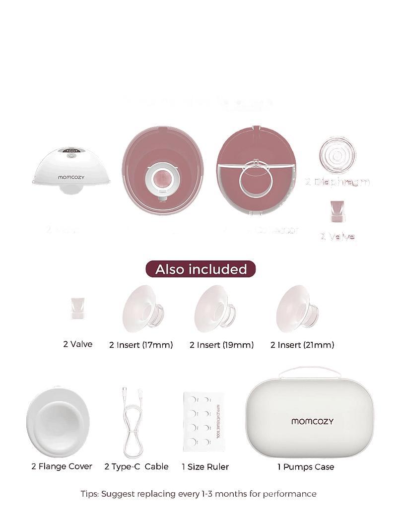 Momcozy - Momcozy M5 Double Packs Wearable Breast Pump Grey - grey - 2