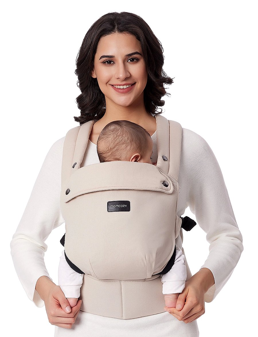 Momcozy - Momcozy Newborn to Toddler Cotton Soft Structured Carrier Khaki - babytragen - khaki - 0