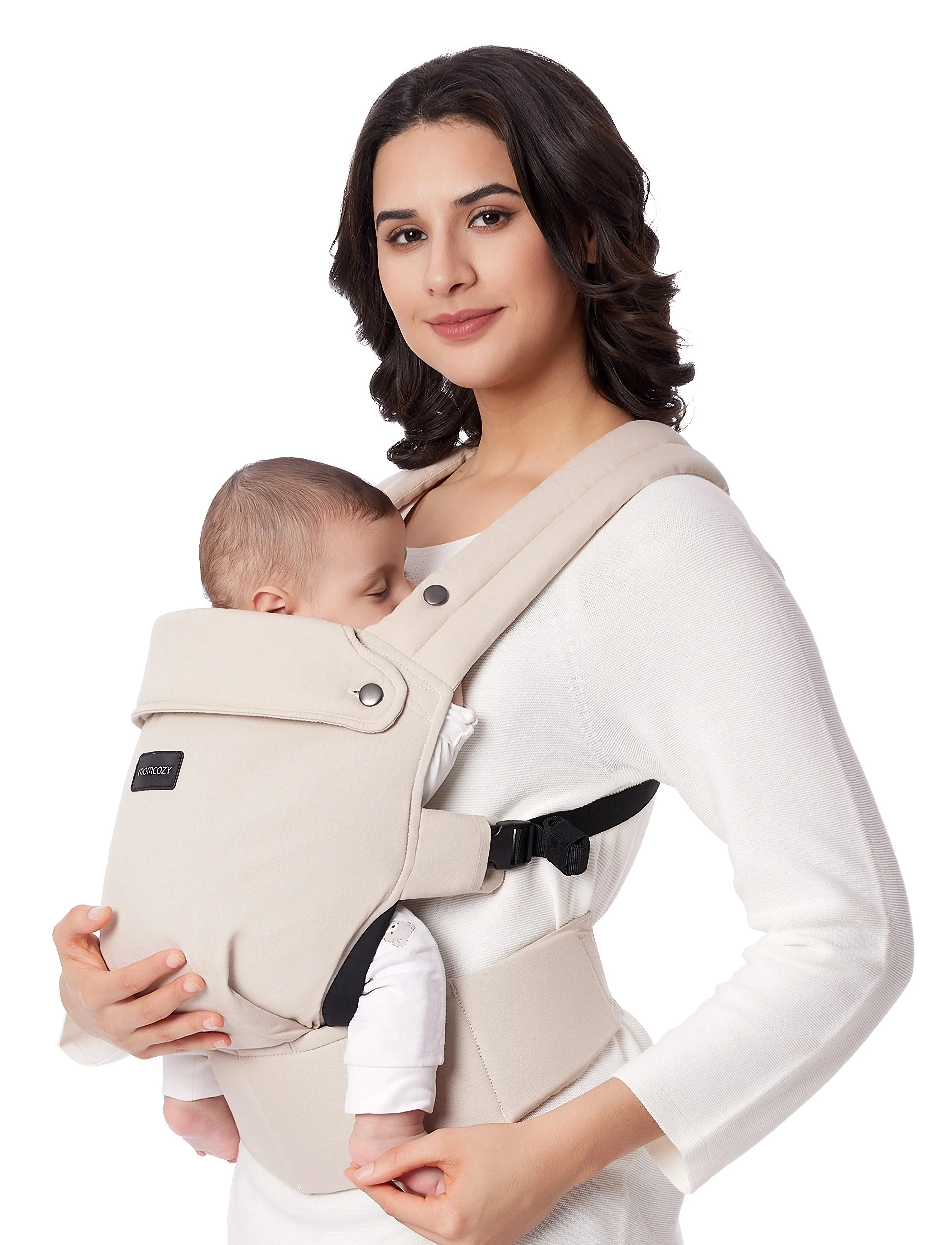 Momcozy - Momcozy  Newborn to Toddler Cotton Soft Structured Carrier Khaki - baby carriers - khaki - 2