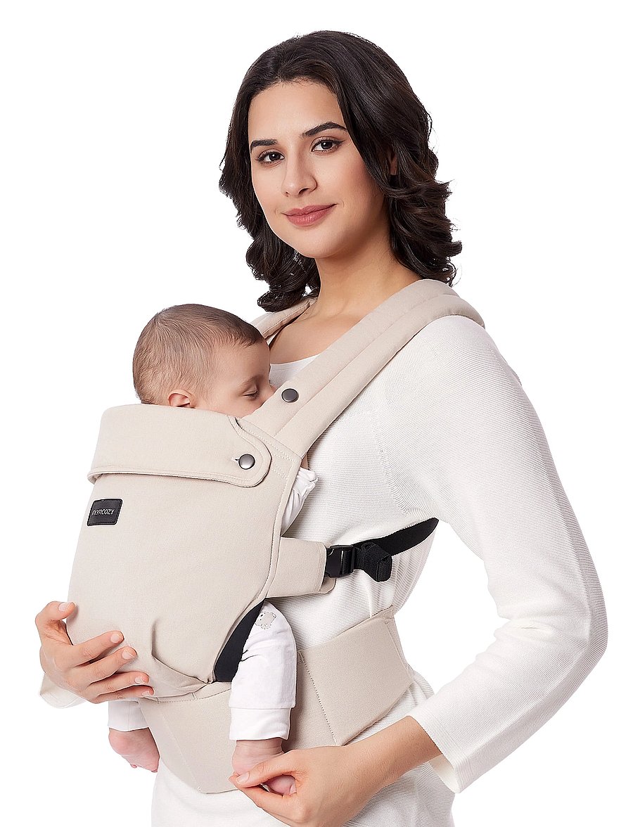 Momcozy - Momcozy Newborn to Toddler Cotton Soft Structured Carrier Khaki - babytragen - khaki - 2