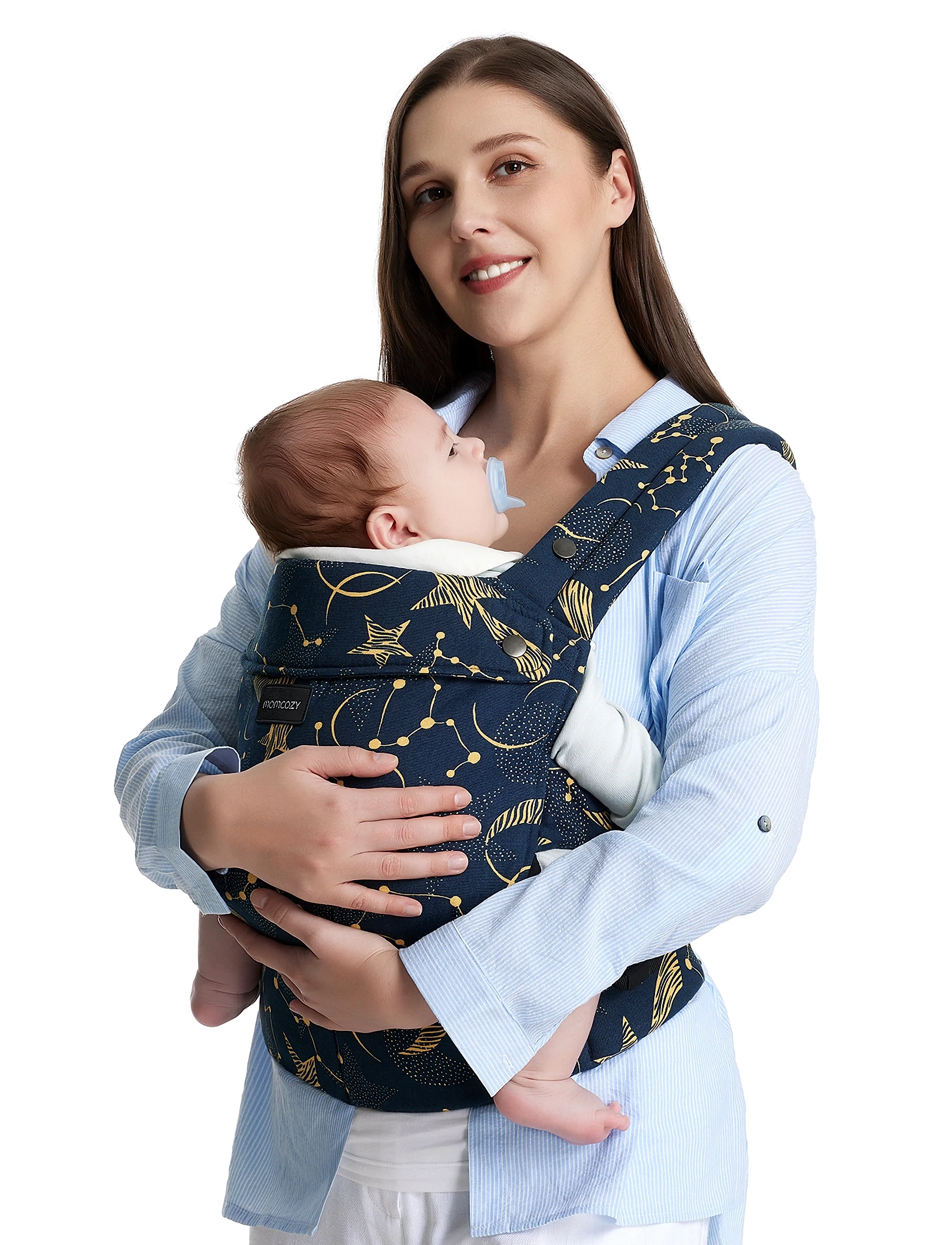 Momcozy - Momcozy  Newborn to Toddler Cotton Soft Structured Carrier Starry Night - bärselar - starry night - 2