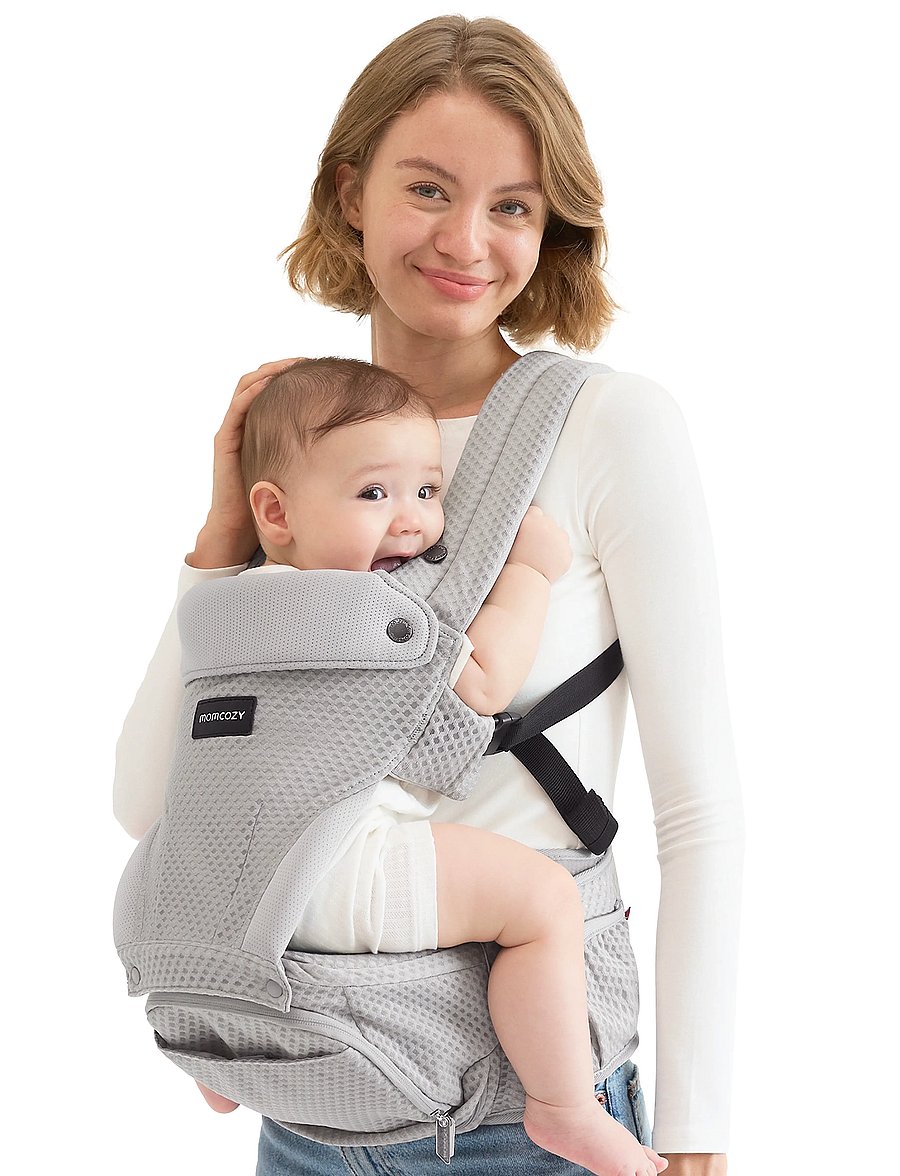 Momcozy - Momcozy Baby Carrier Air Mesh Hip Seat Carrier Grey - porte-bébé - grey - 0