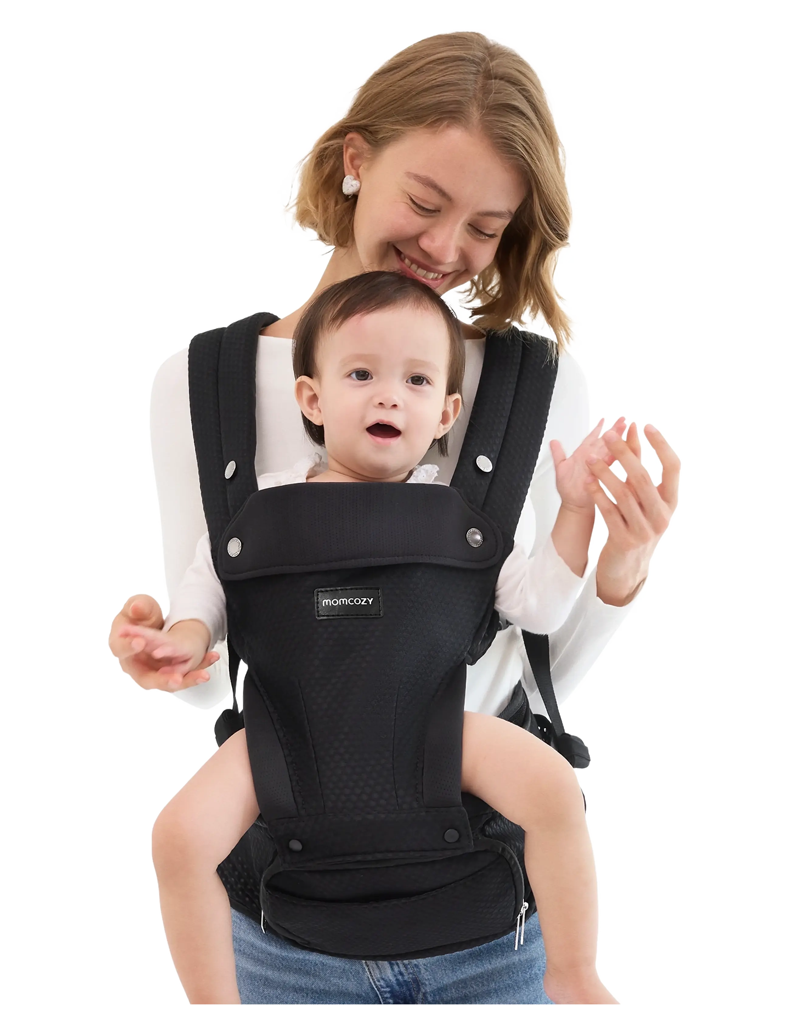 Momcozy - Momcozy  Baby Hip Seat Carrier Black - babytragen - black - 2