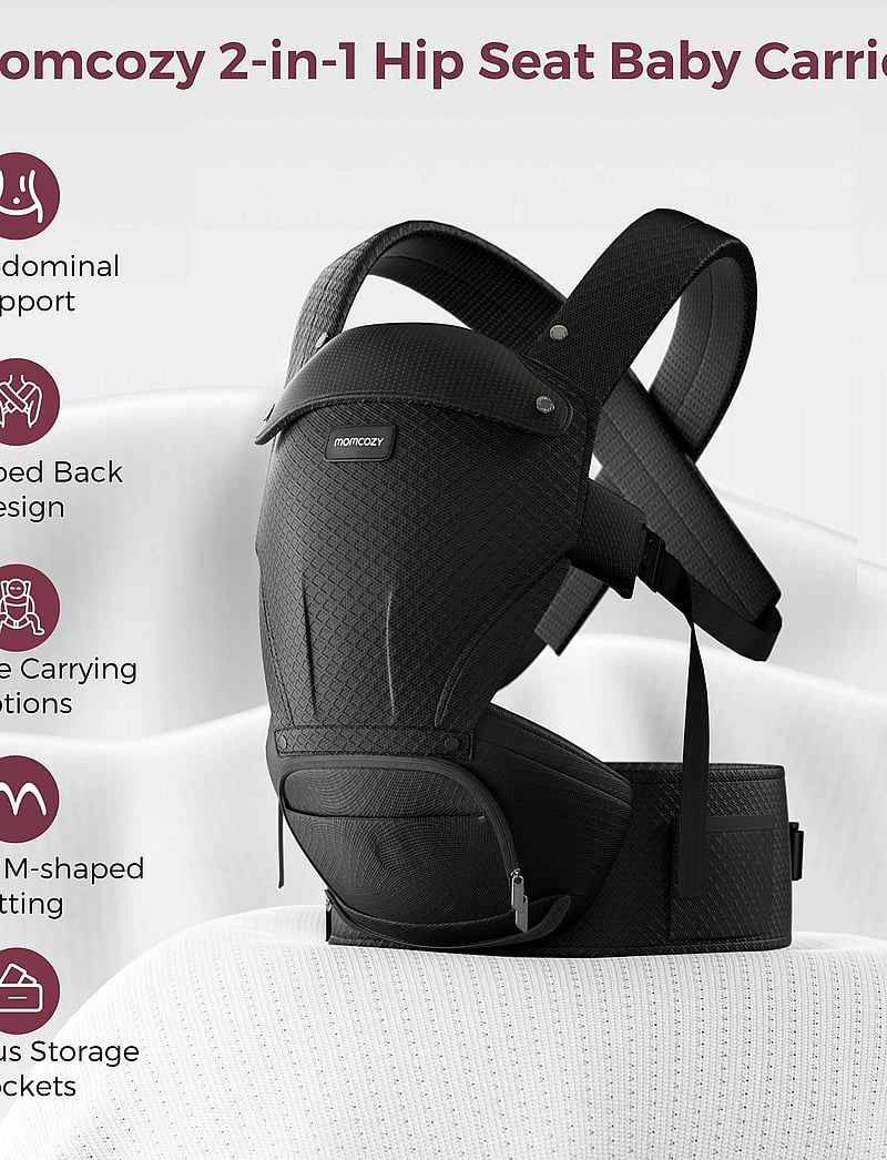 Momcozy - Momcozy Baby Hip Seat Carrier Black - babytragen & tragetücher - black - 4