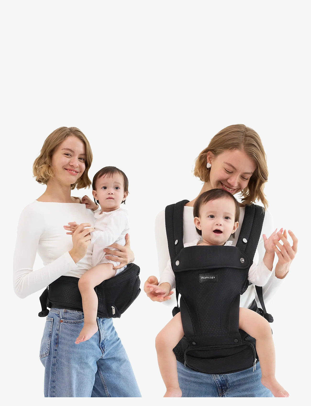 Momcozy - Momcozy  Baby Hip Seat Carrier Black - babytragen & tragetücher - black - 3