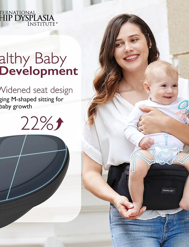 Momcozy - Momcozy Baby Hip Seat Carrier Black - babytragen & tragetücher - black - 0