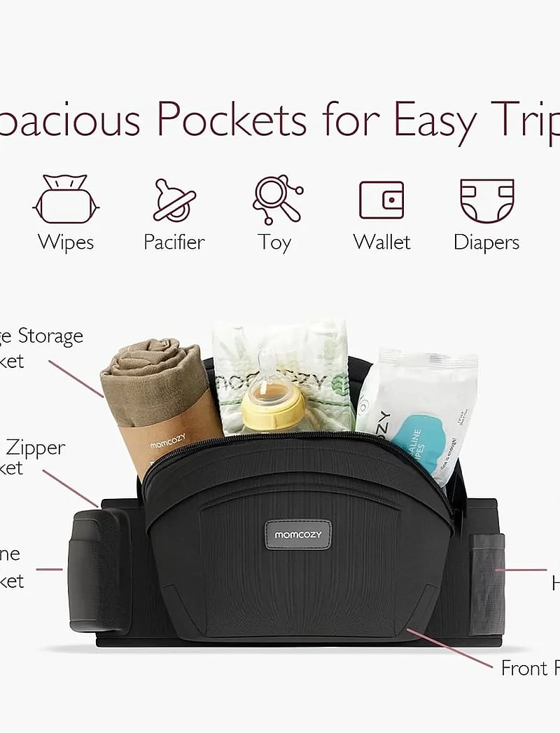 Momcozy - Momcozy Baby Hip Seat Carrier Black - babytragen & tragetücher - black - 2