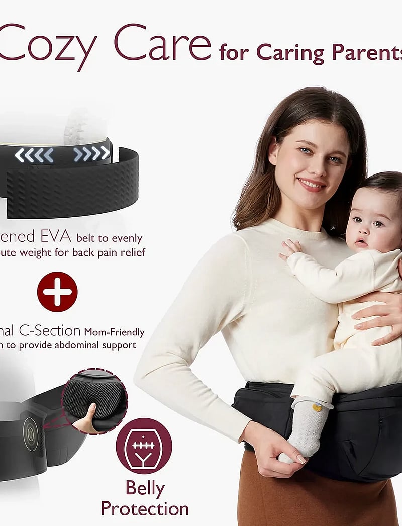 Momcozy - Momcozy Baby Hip Seat Carrier Black - babytragen & tragetücher - black - 3