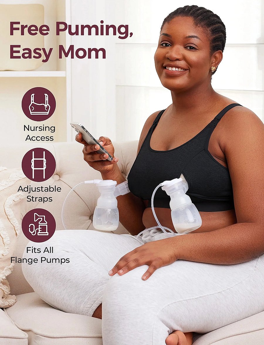 Momcozy - Momcozy YN08 M Hands-Free Pumping Bra Black - soutiens-gorge sans armatures - black - 3