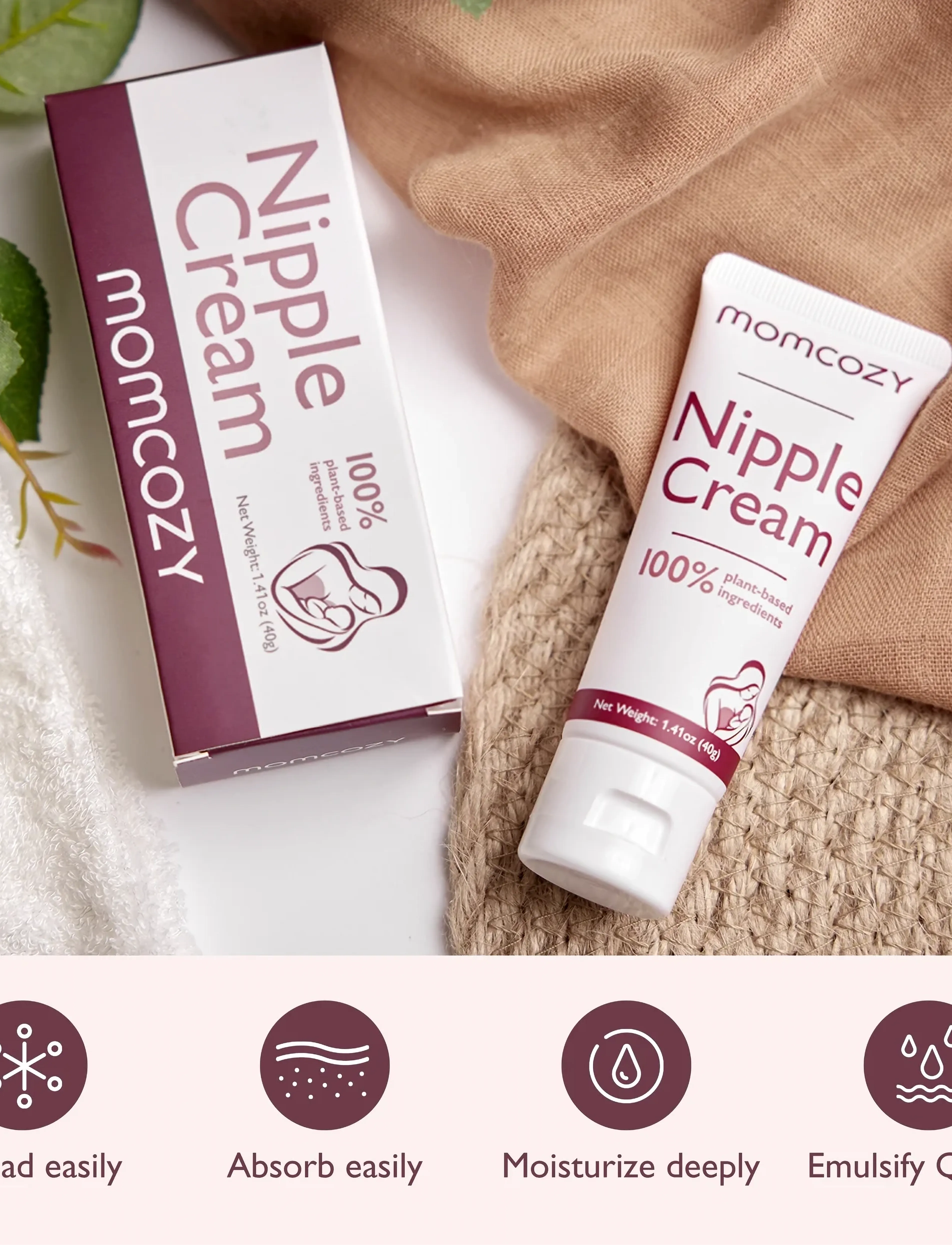 Momcozy - Momcozy  100% Natural Vegan Lanolin-free Nipple Butter - hautpflege für schwangere - white - 3