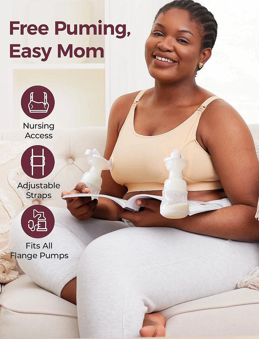 Momcozy - Momcozy YN08 M Hands-Free Pumping Bra Natural - milchpumpen & zubehör - natural - 0