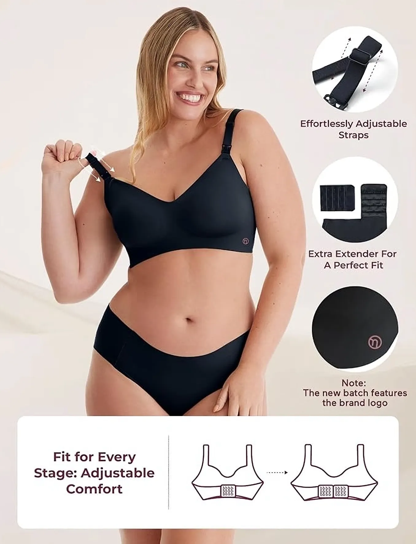 Momcozy - Momcozy  YN21 M Maternity Nursing Bra Black - lingerie - black - 5