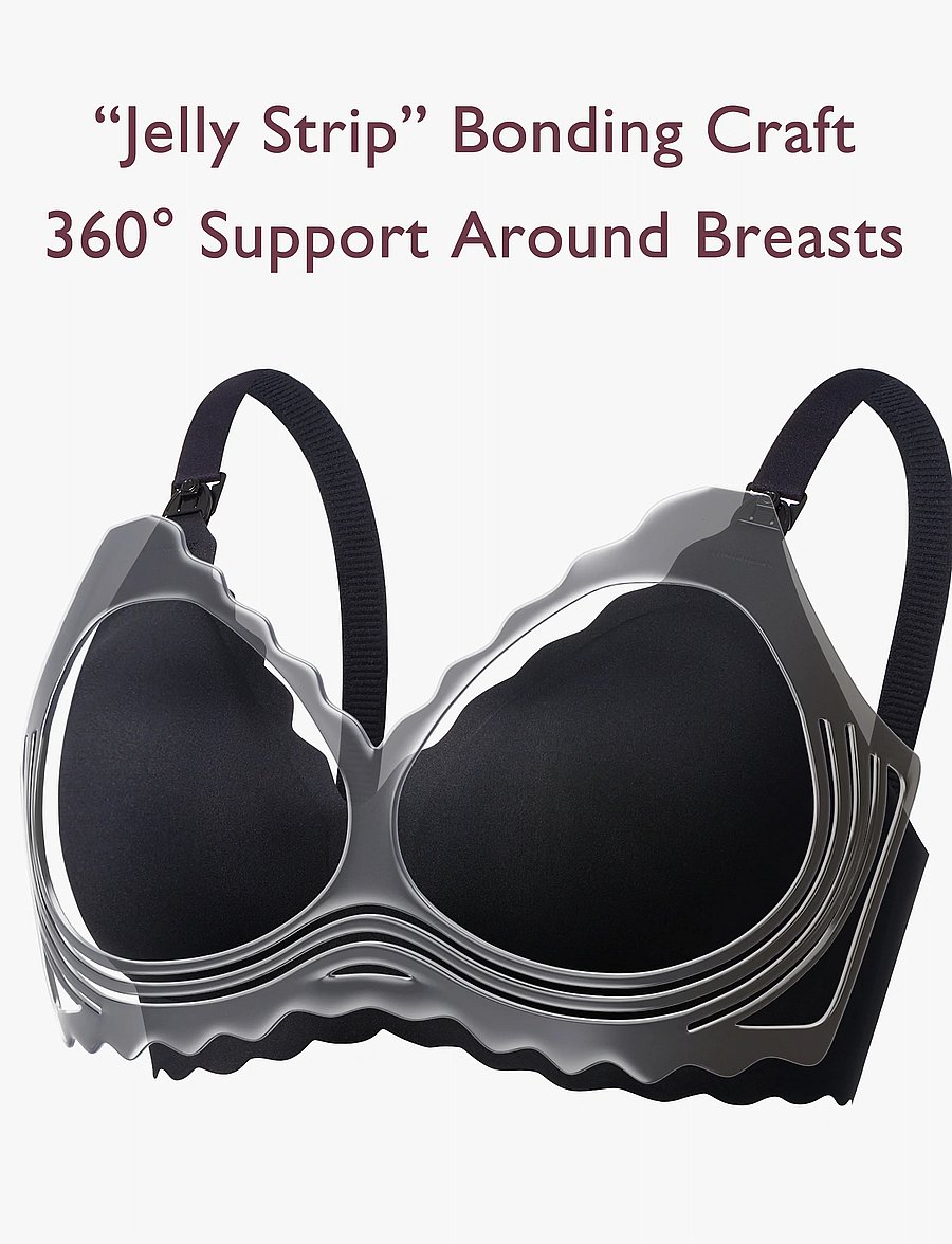 Momcozy - Momcozy YN46 M Seamless Support Floral Bra Black - soutiens-gorge sans armatures - black - 0