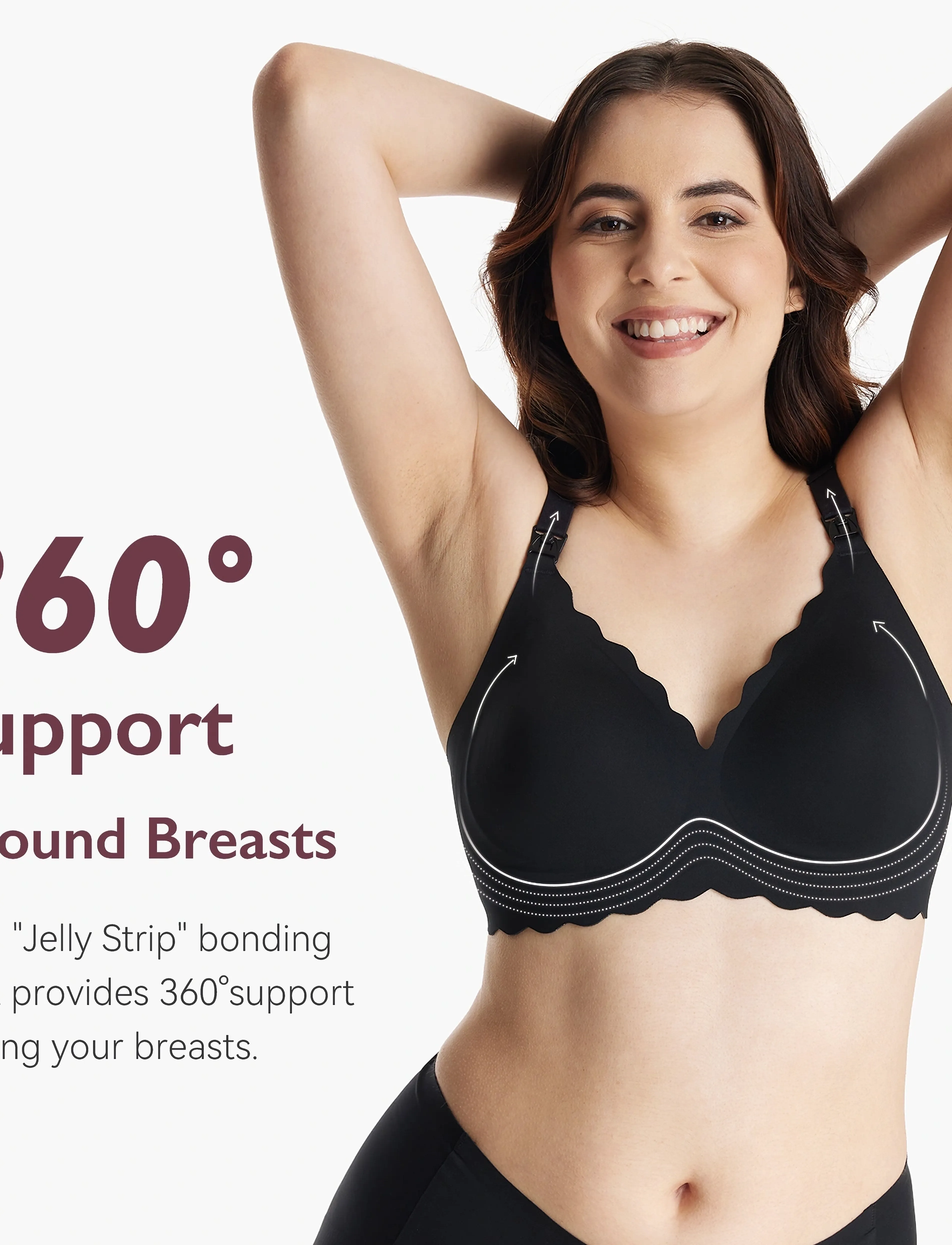 Momcozy - Momcozy  YN46 M Seamless Support Floral Bra Black - soutiens-gorge sans armatures - black - 5