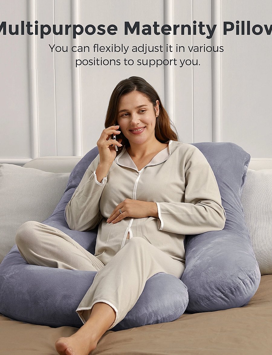 Momcozy - Momcozy U Shaped Grey Pregnancy Pillow Dark Grey - schwangerschaftsprodukte - dark grey - 0