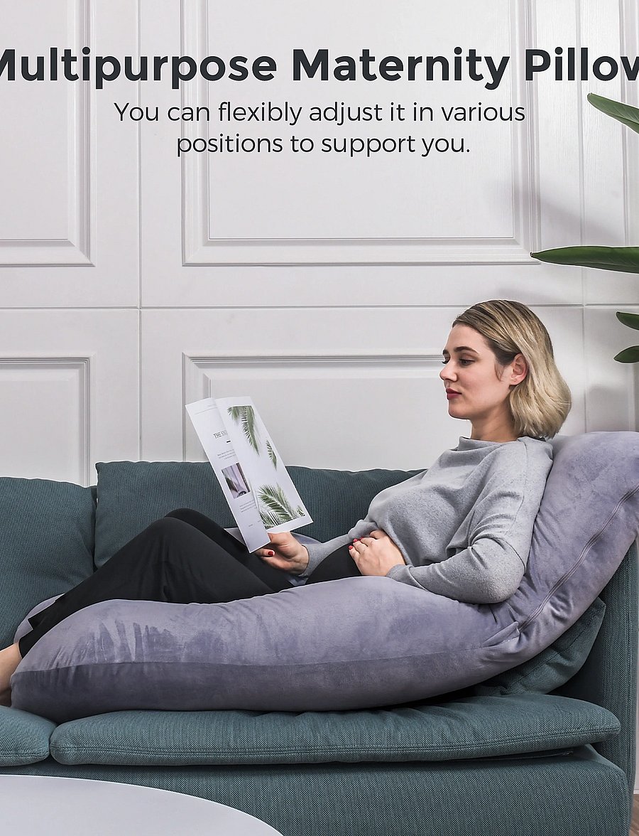 Momcozy - Momcozy U Shaped Grey Pregnancy Pillow Dark Grey - schwangerschaftsprodukte - dark grey - 4
