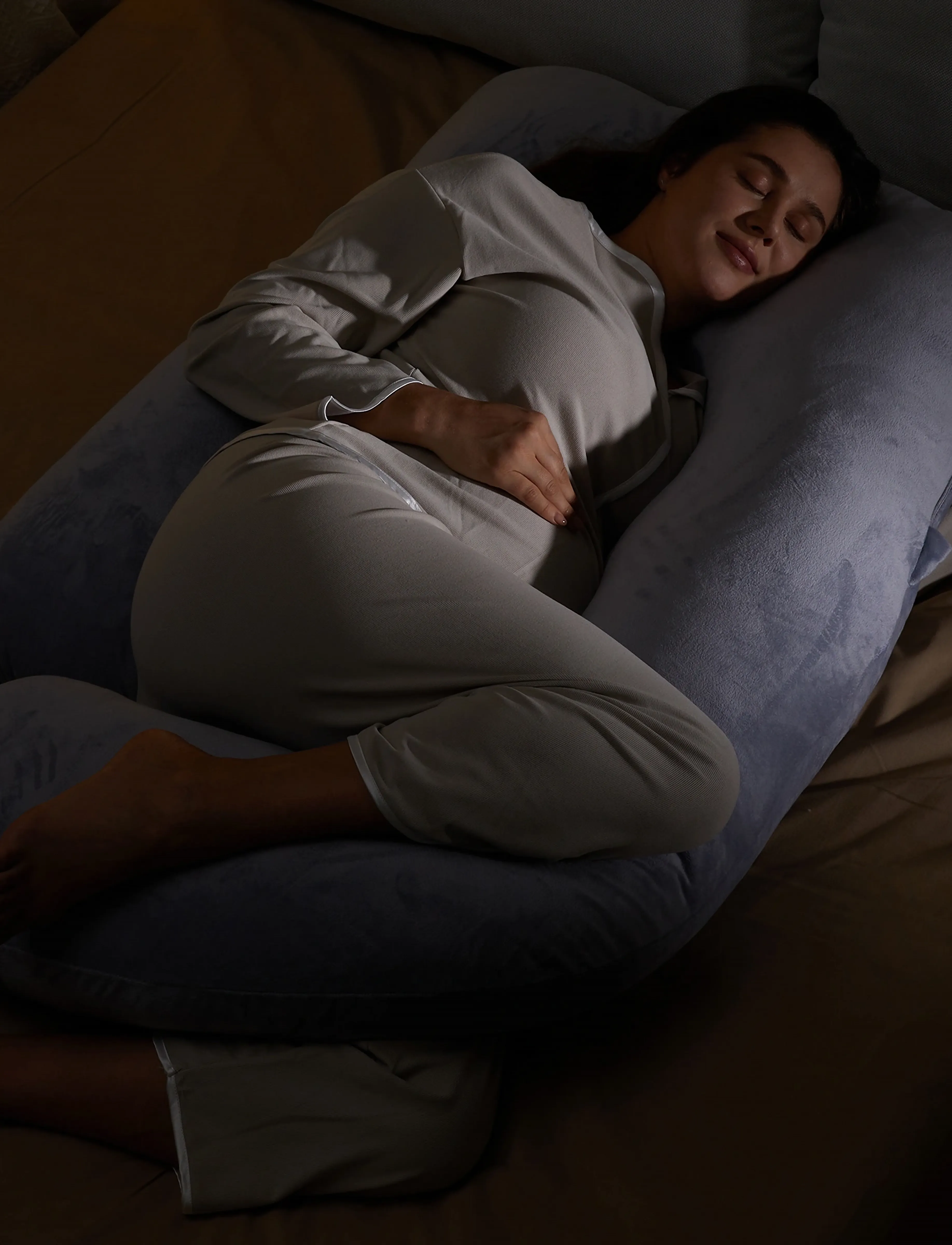 Momcozy - Momcozy  U Shaped Grey Pregnancy Pillow Dark Grey - schwangerschaftsprodukte - dark grey - 5