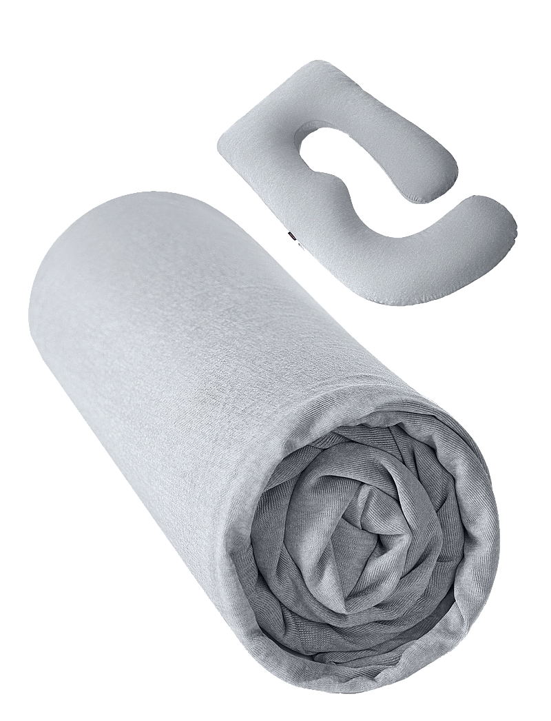 Momcozy - Momcozy U Shaped Cooling Fabric Pregnancy Pillow Light Grey - schwangerschaftsprodukte - light grey - 0