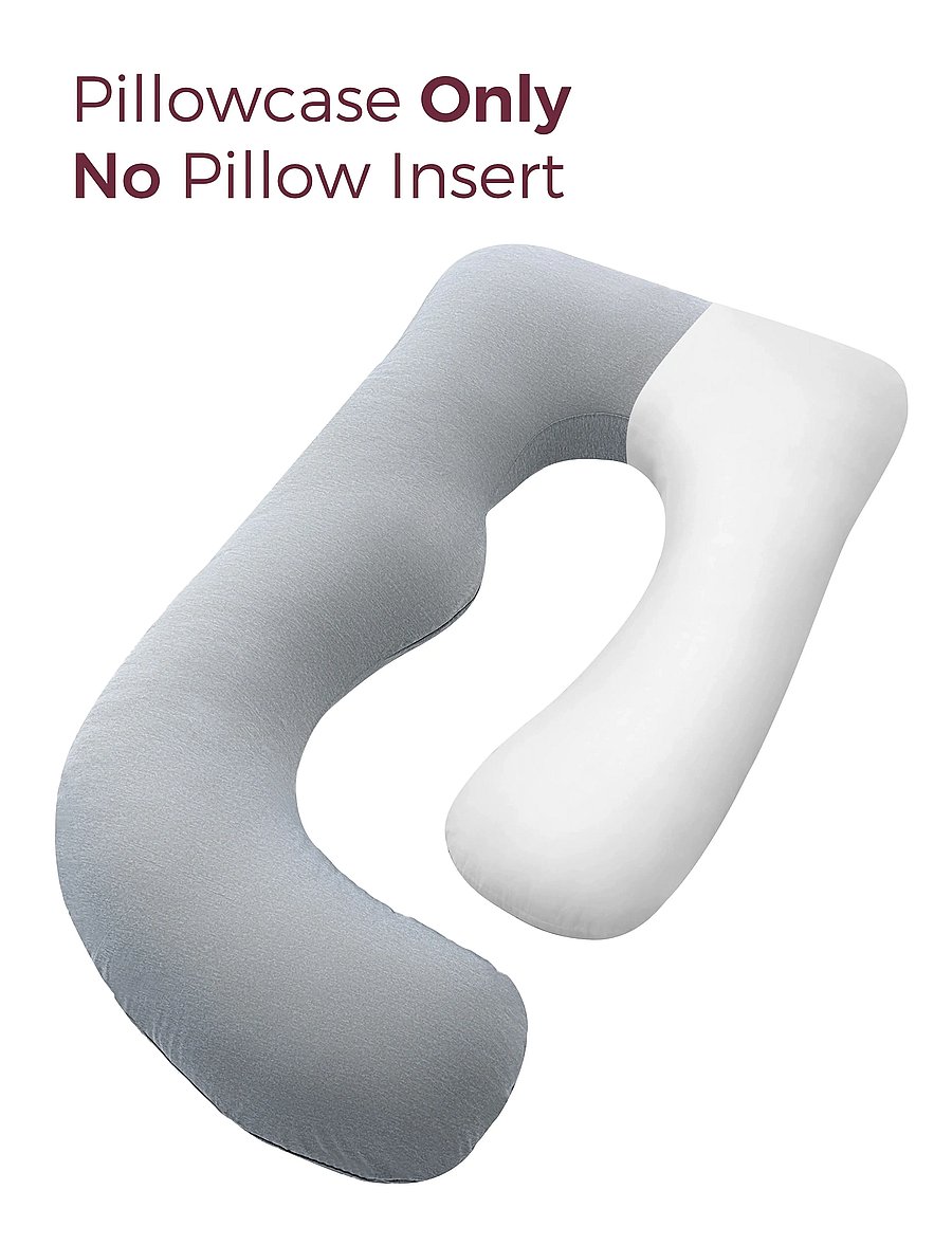 Momcozy - Momcozy U Shaped Cooling Fabric Pregnancy Pillow Light Grey - light grey - 3