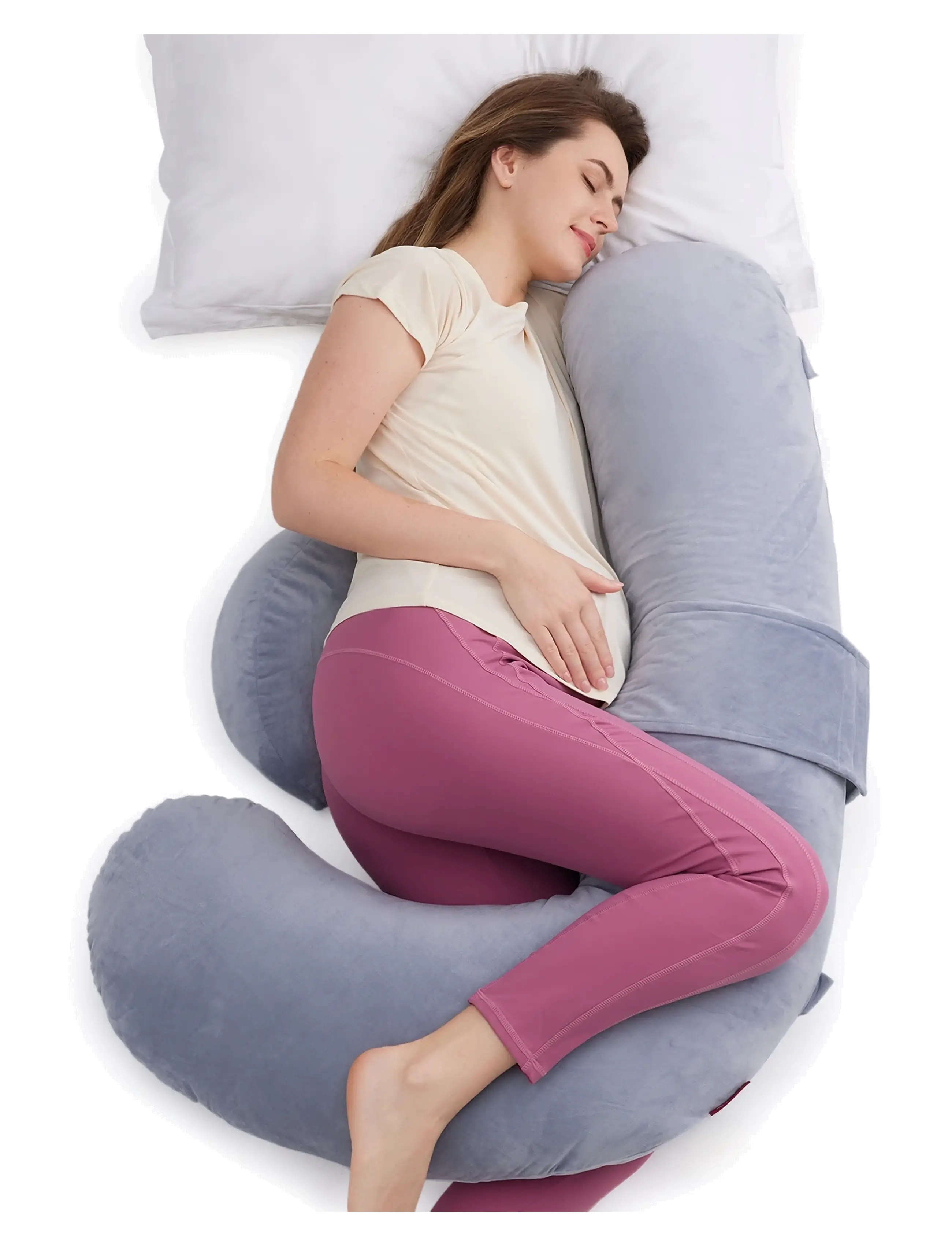 Momcozy - Momcozy  F Shaped Air Layer Pregnancy Pillow Grey - produits de grossesse - grey - 2
