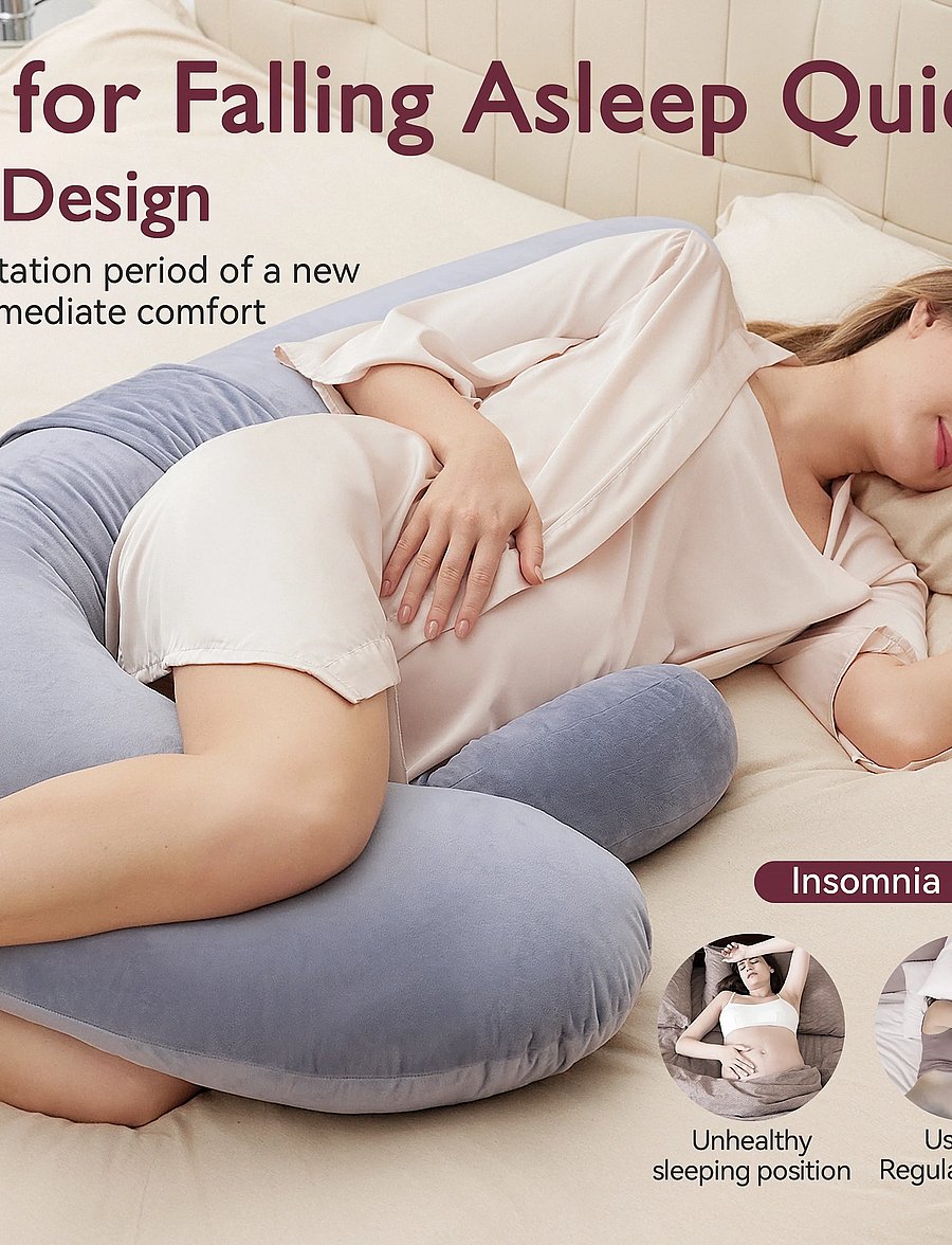 Momcozy - Momcozy F Shaped Air Layer Pregnancy Pillow Grey - produits de grossesse - grey - 0