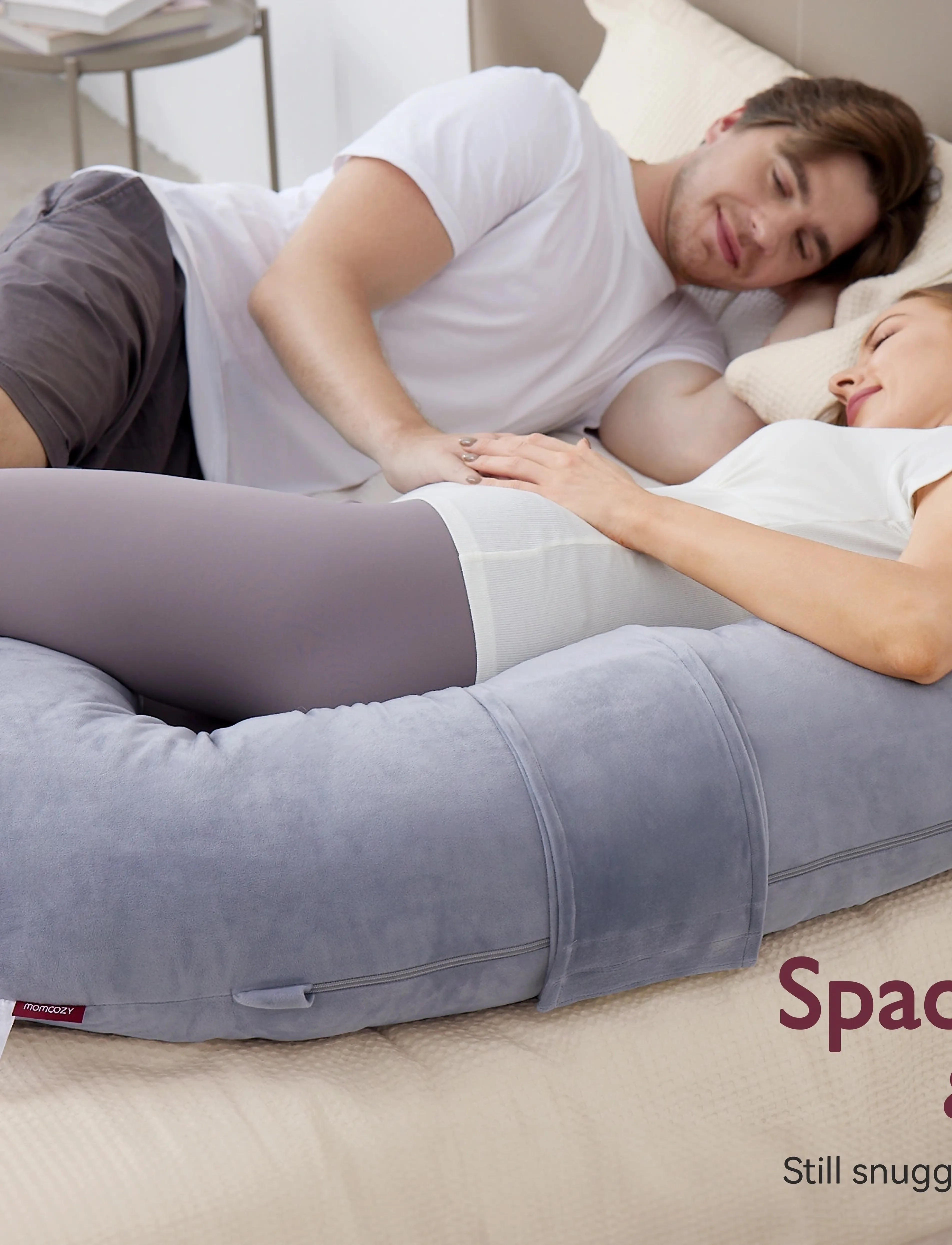 Momcozy - Momcozy  F Shaped Air Layer Pregnancy Pillow Grey - produits de grossesse - grey - 5