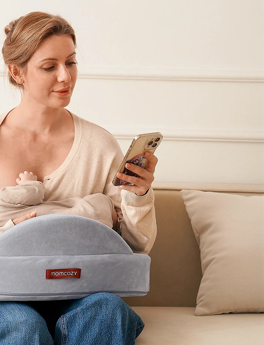 Momcozy - Momcozy Exclusive Memory Foam Nursing Pillow Grey - grey - 0