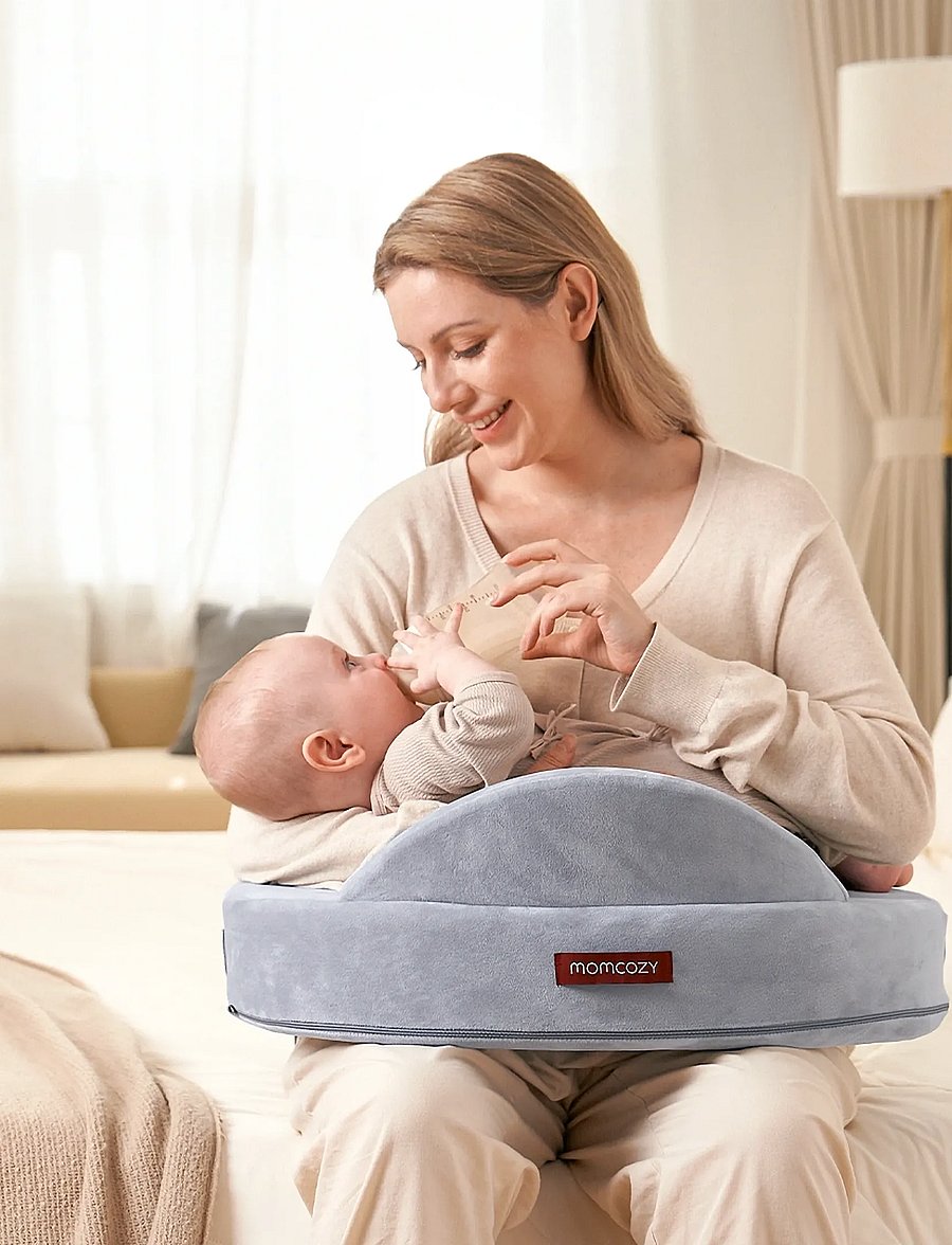 Momcozy - Momcozy Exclusive Memory Foam Nursing Pillow Grey - grey - 3