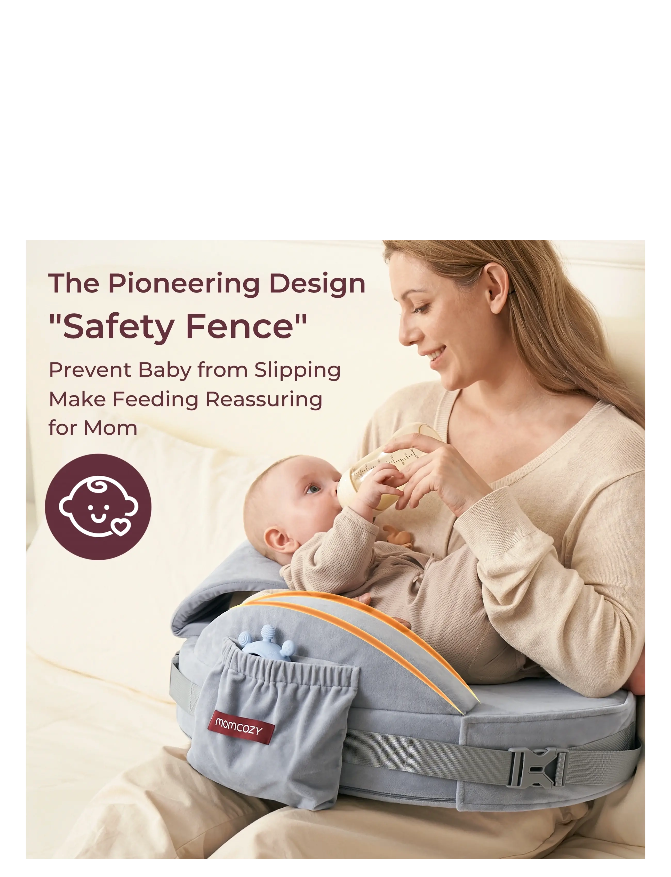 Momcozy Momcozy  CozyPro Breastfeeding Nursing Pillow Grey - Nyheder - GREY / grey