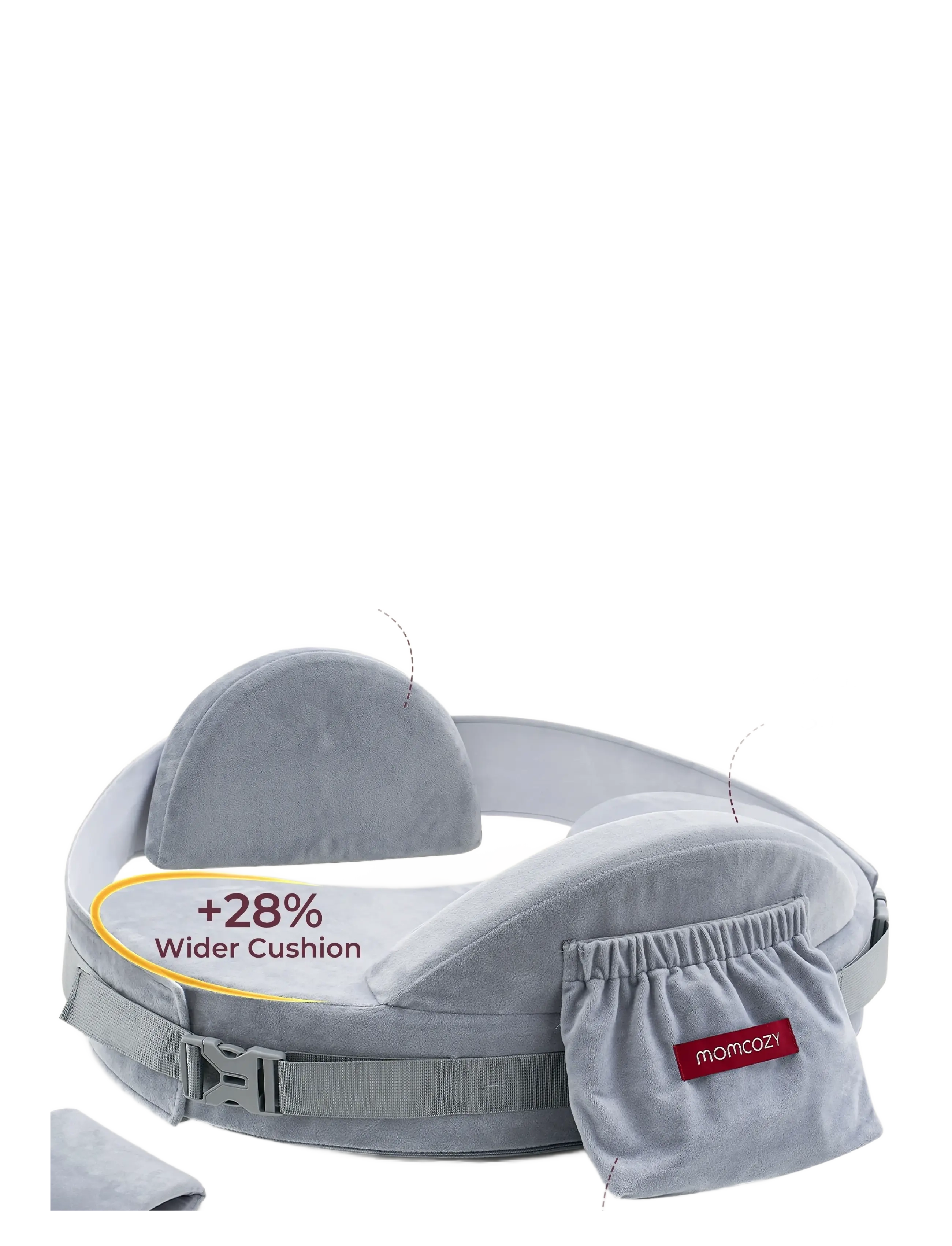 Momcozy - Momcozy  CozyPro Breastfeeding Nursing Pillow Grey - grey - 2